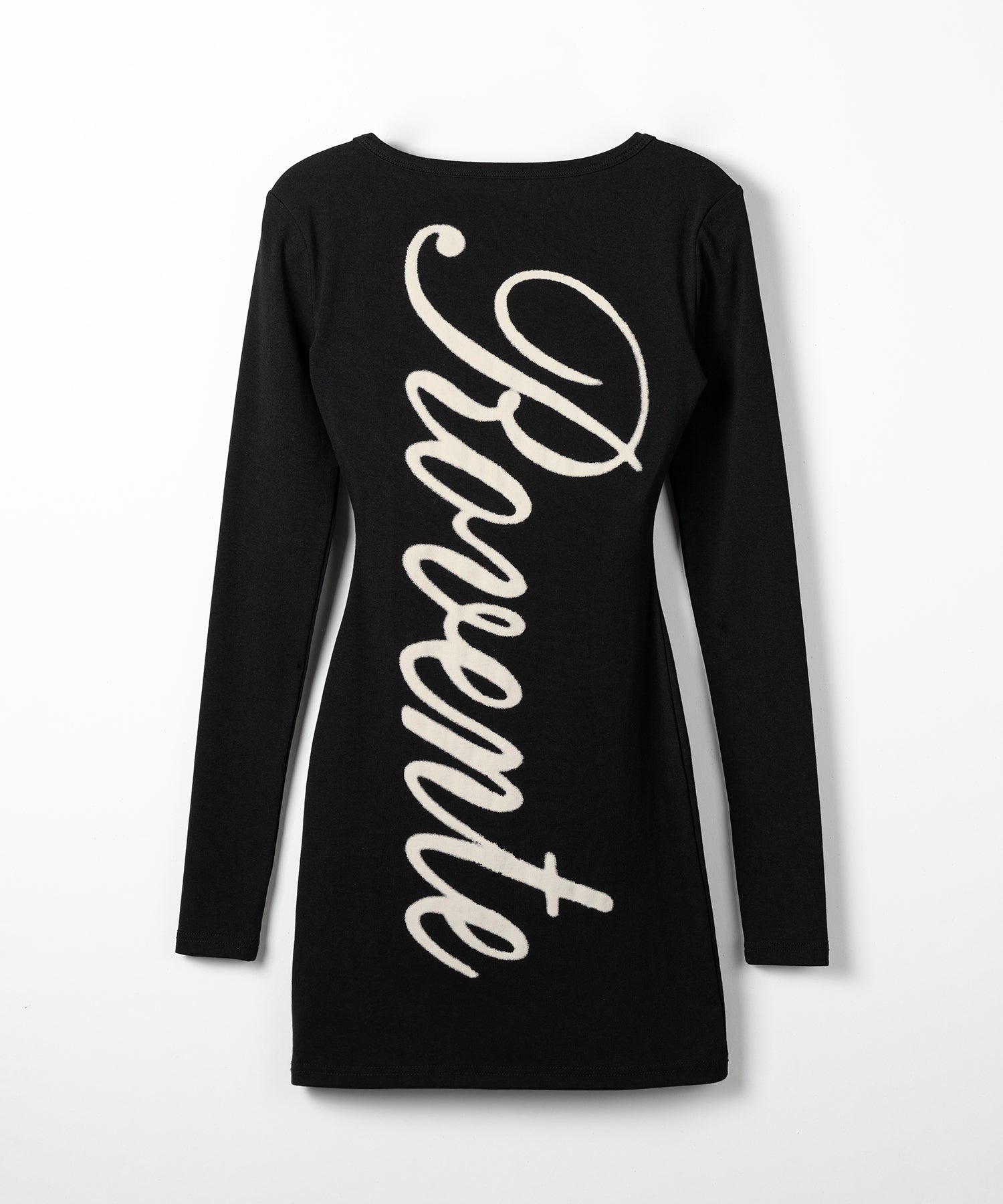 レタリングバックロゴスクエアタイトミニワンピース / lettering back logo square tight mini onepiece