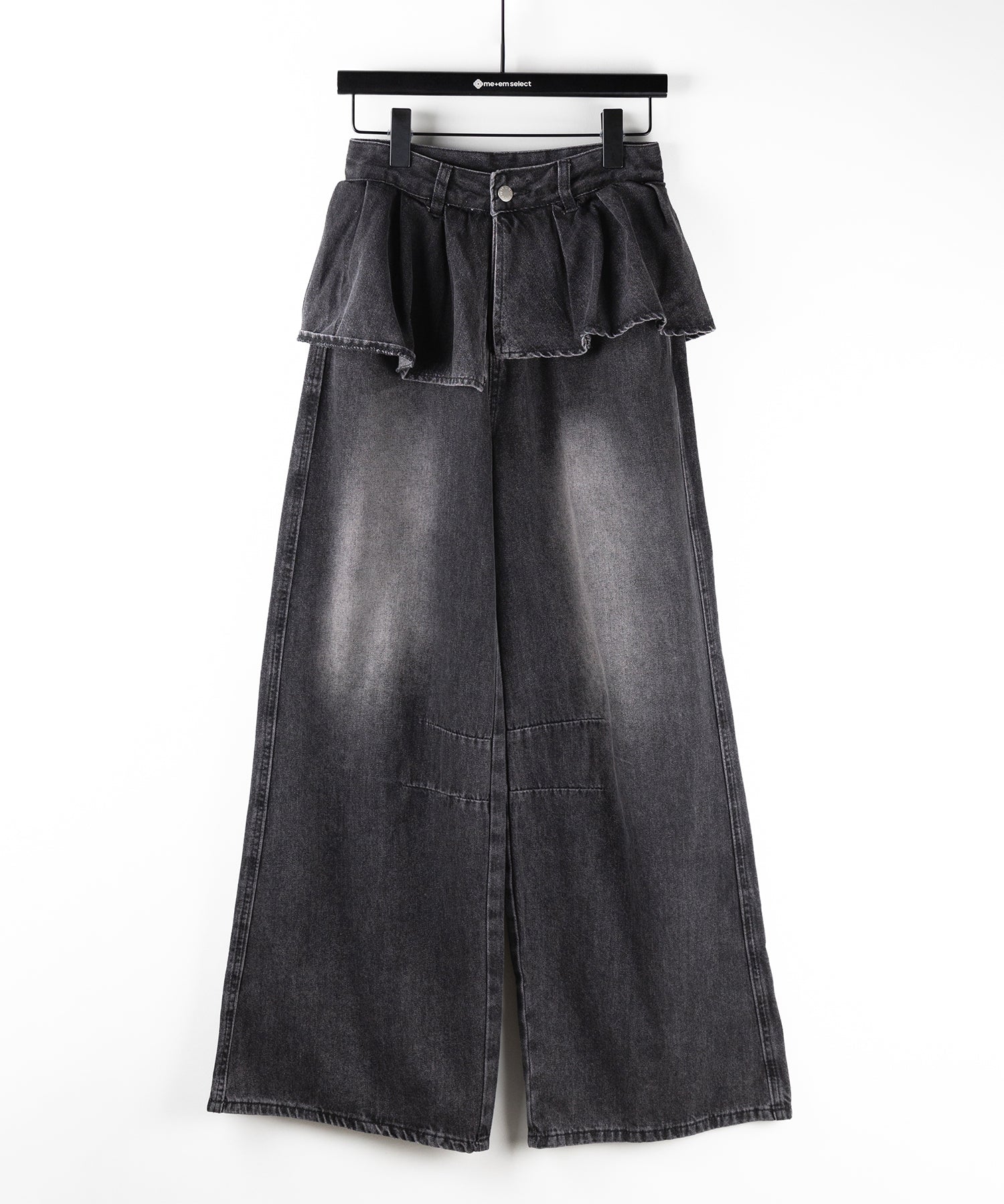 【 2color / 4size 】フリルドッキングレイヤードヴィンテージワイドデニム / frll docking layered vintage wide denim