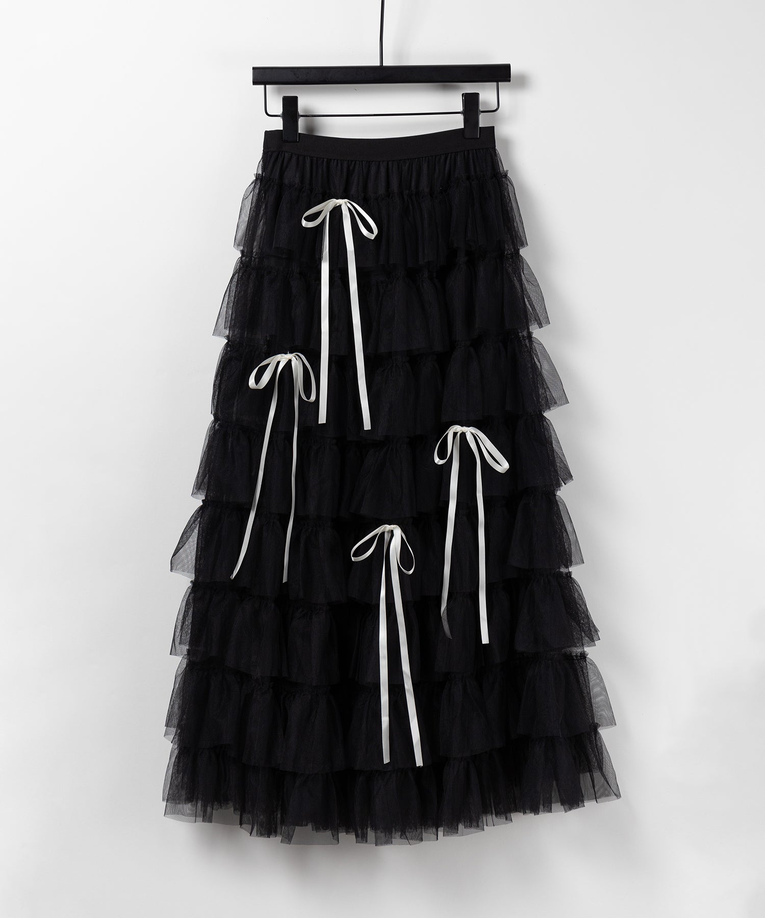 【 4color 】ストラップリボンバレエコアチュールスカート /strap ribbon ballet core tulle skirt