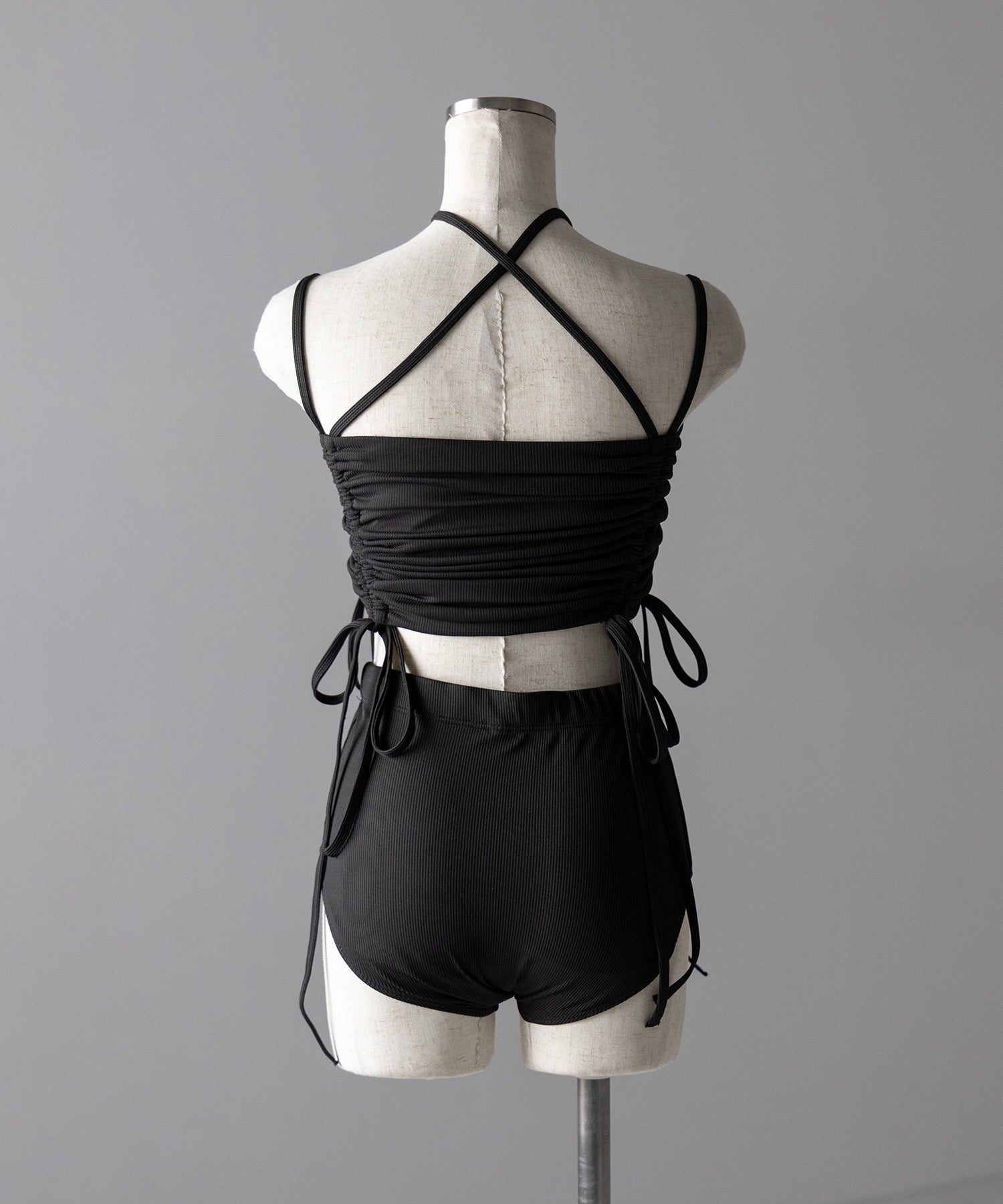 【 レディース水着/2点セット 】2WAY クロスストラップシャーリングリボンセパレートビキニ / cross strap shirring ribbon separate bikini