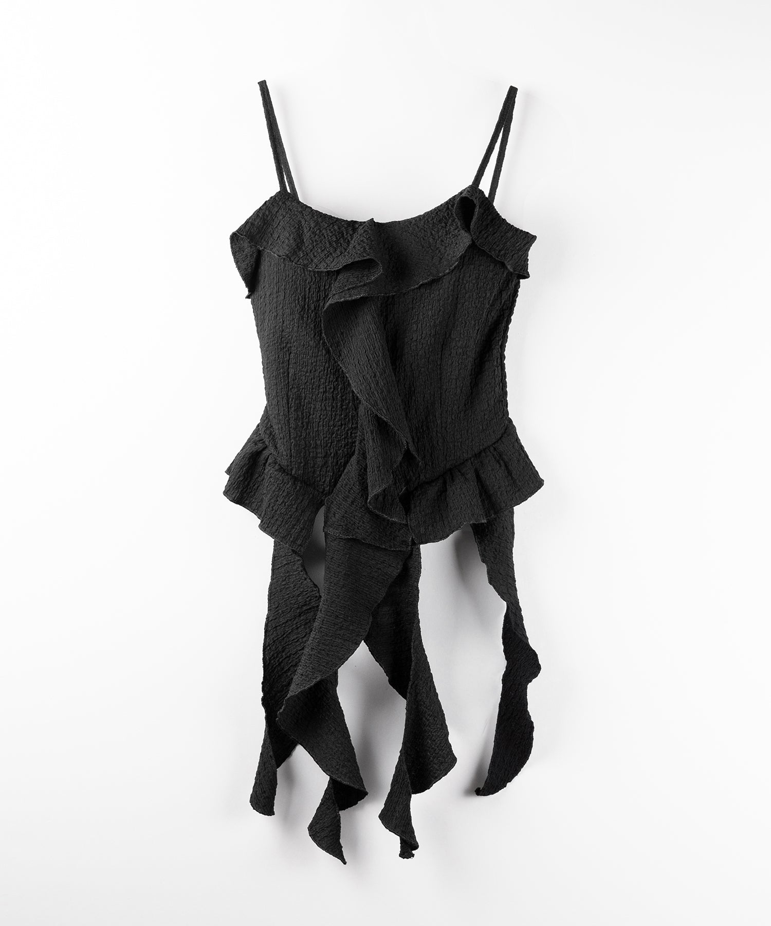 ラッフルフリルレイヤードビスチェキャミソール / ruffle frill layered bustier camisole