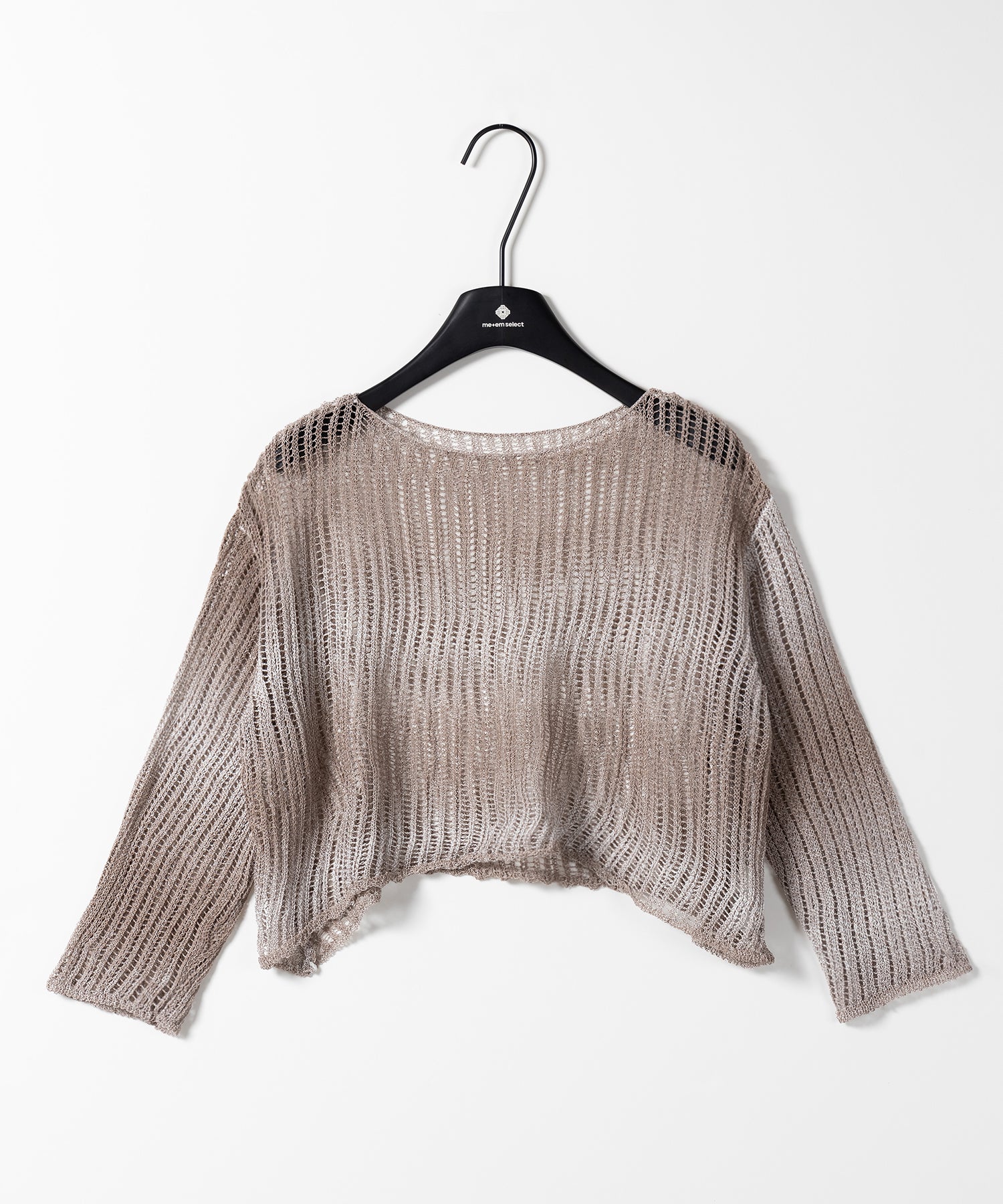 【 2color 】グラデーションメッシュショートニット