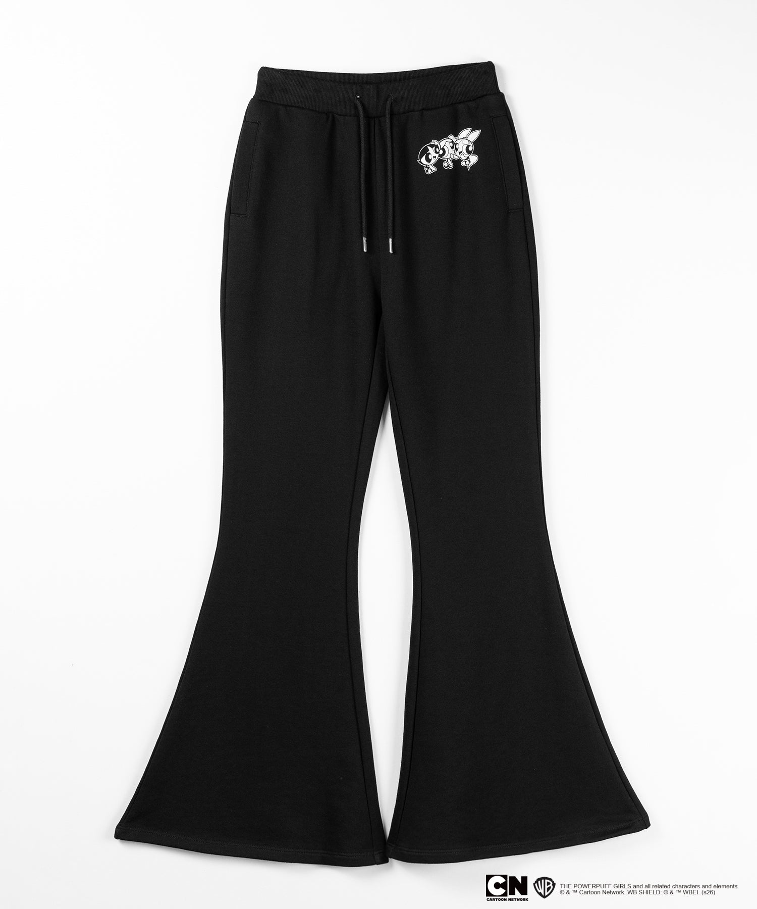 【THE POWERPUFF GIRLS】パワーパフガールズバックレタリングロゴスウェットフレアパンツ / back lettering logo sweat flare pants【 セットアップ着用可能 】