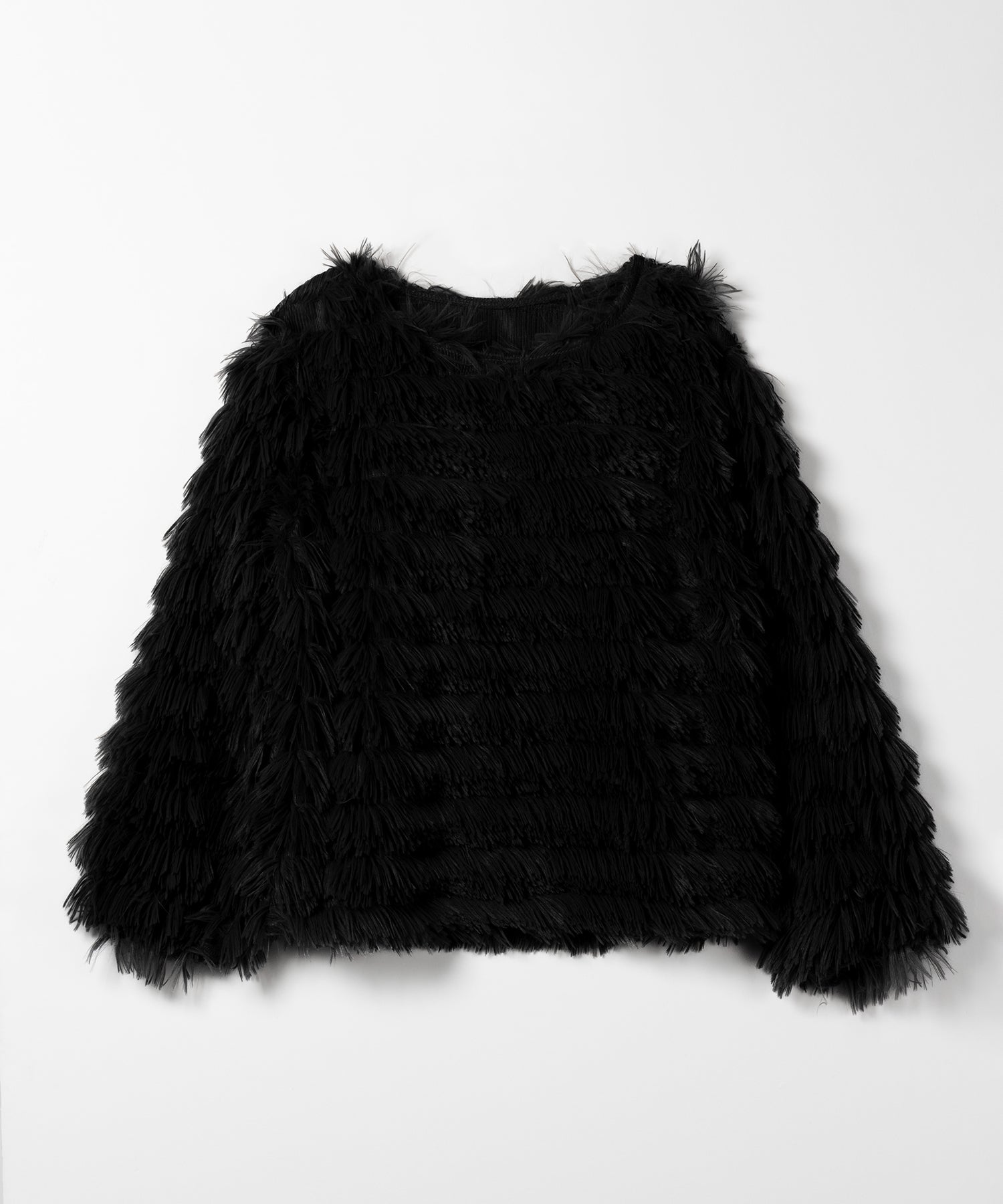 【 4color 】シャギーファーフリンジオーバートップス /shaggy fur fringe over tops