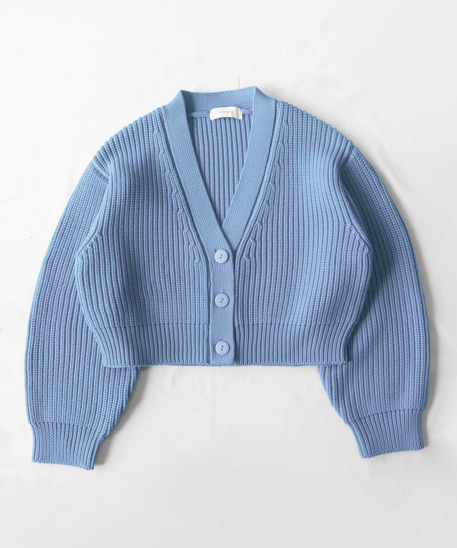 【 ミームセレクトオリジナル 】ショート丈ボリュームリブニットカーディガン / short volume libknit cardigan