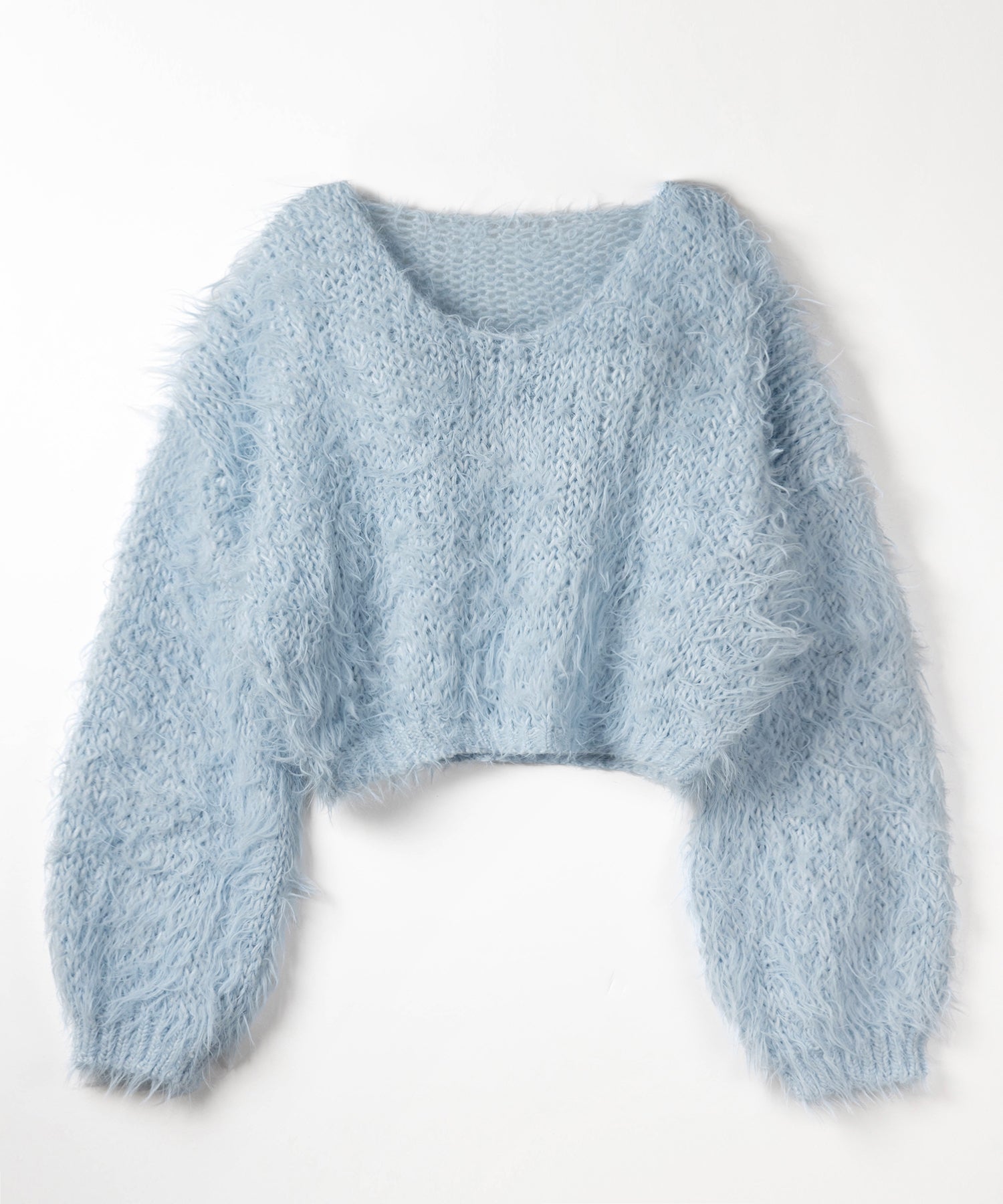 【 選べる6色展開 】フラッフィーシャギールーズショートニット / fluffy shaggy loose short knit