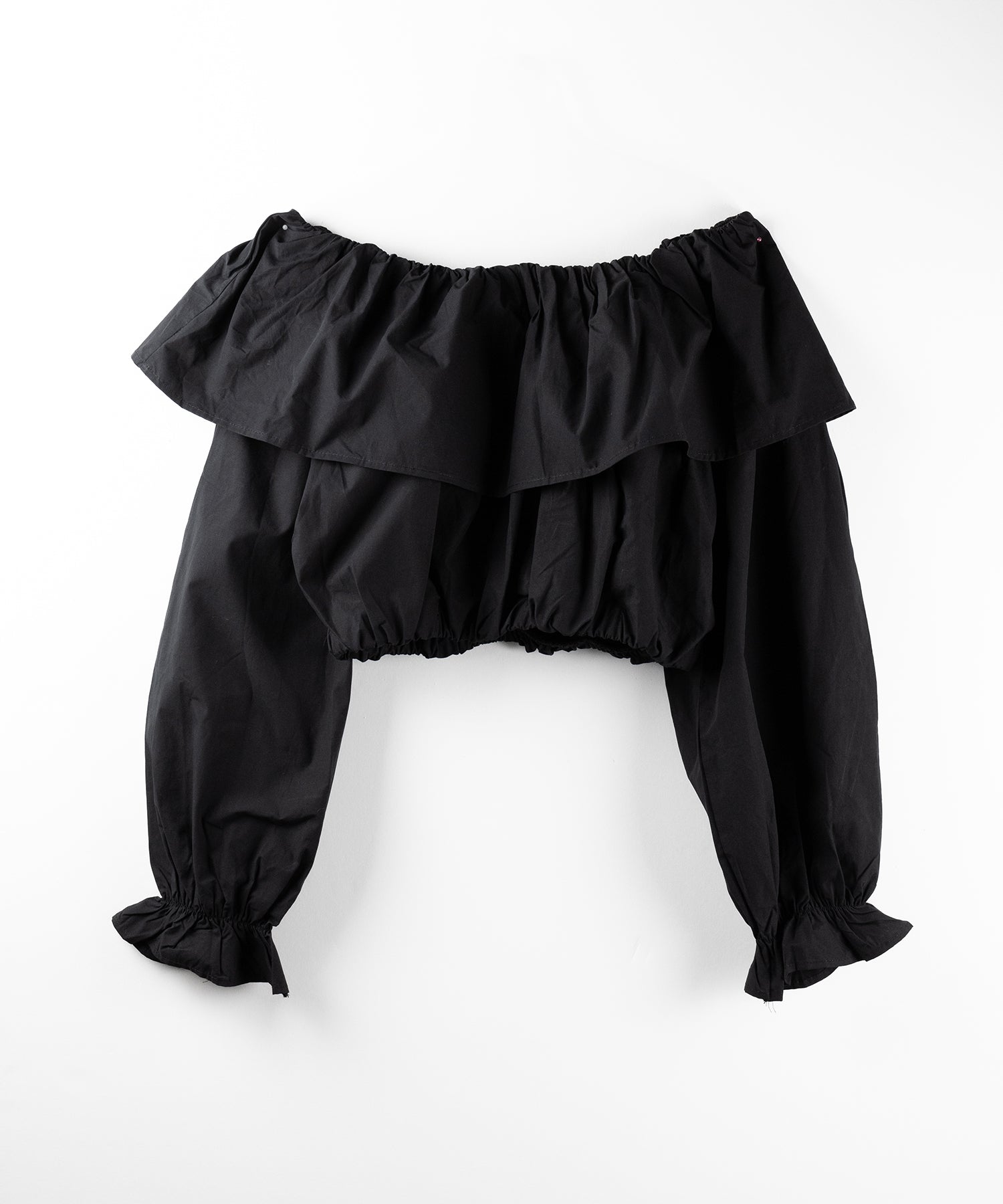 オフショルダーフリルショートブラウス /off shoulder frill short blouse