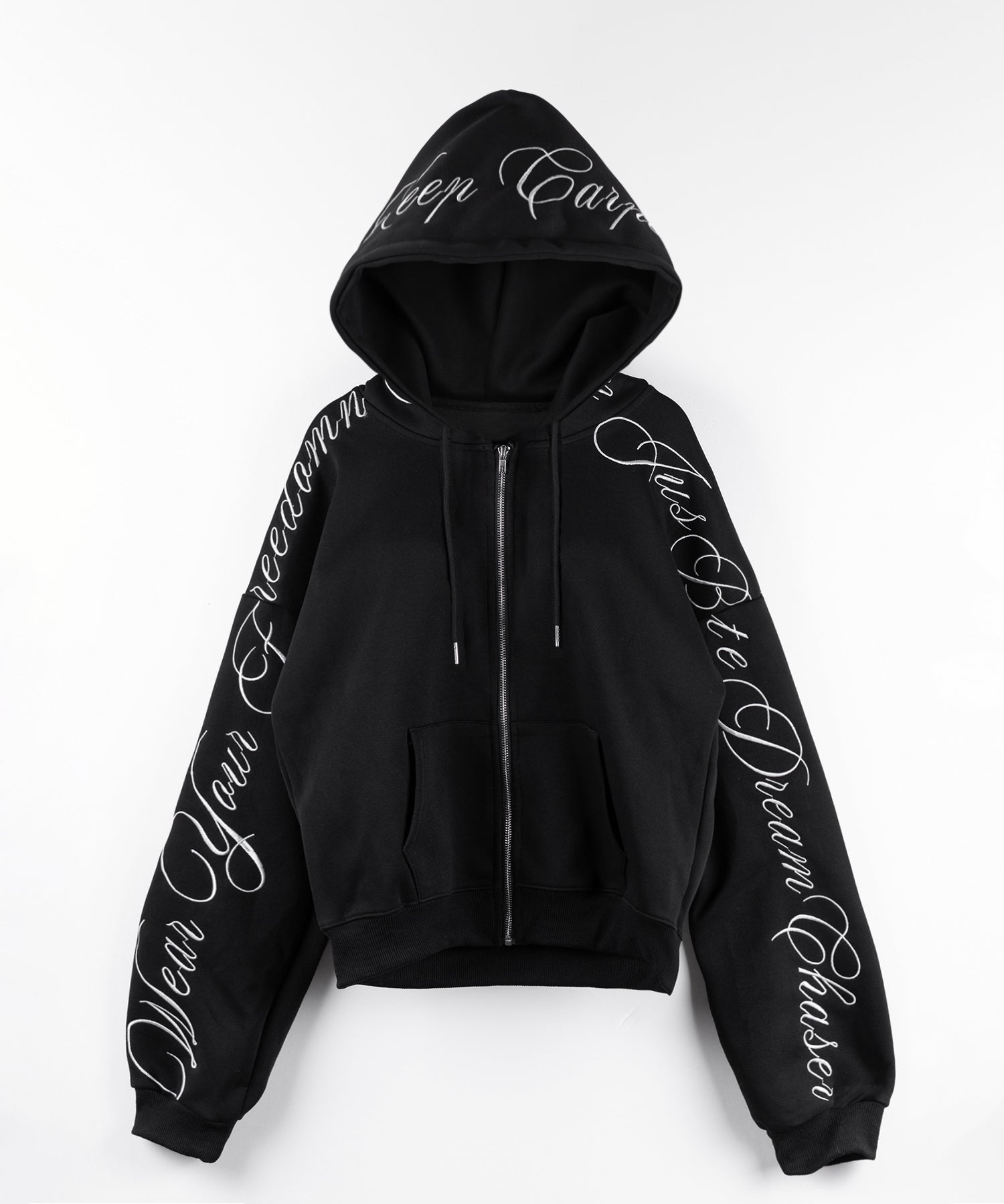 【 セットアップ 】レタリングロゴ刺繍ジップアップパーカー&ショートパンツ / lettering logo embroidery zip-up hoodie & short pants SETUP