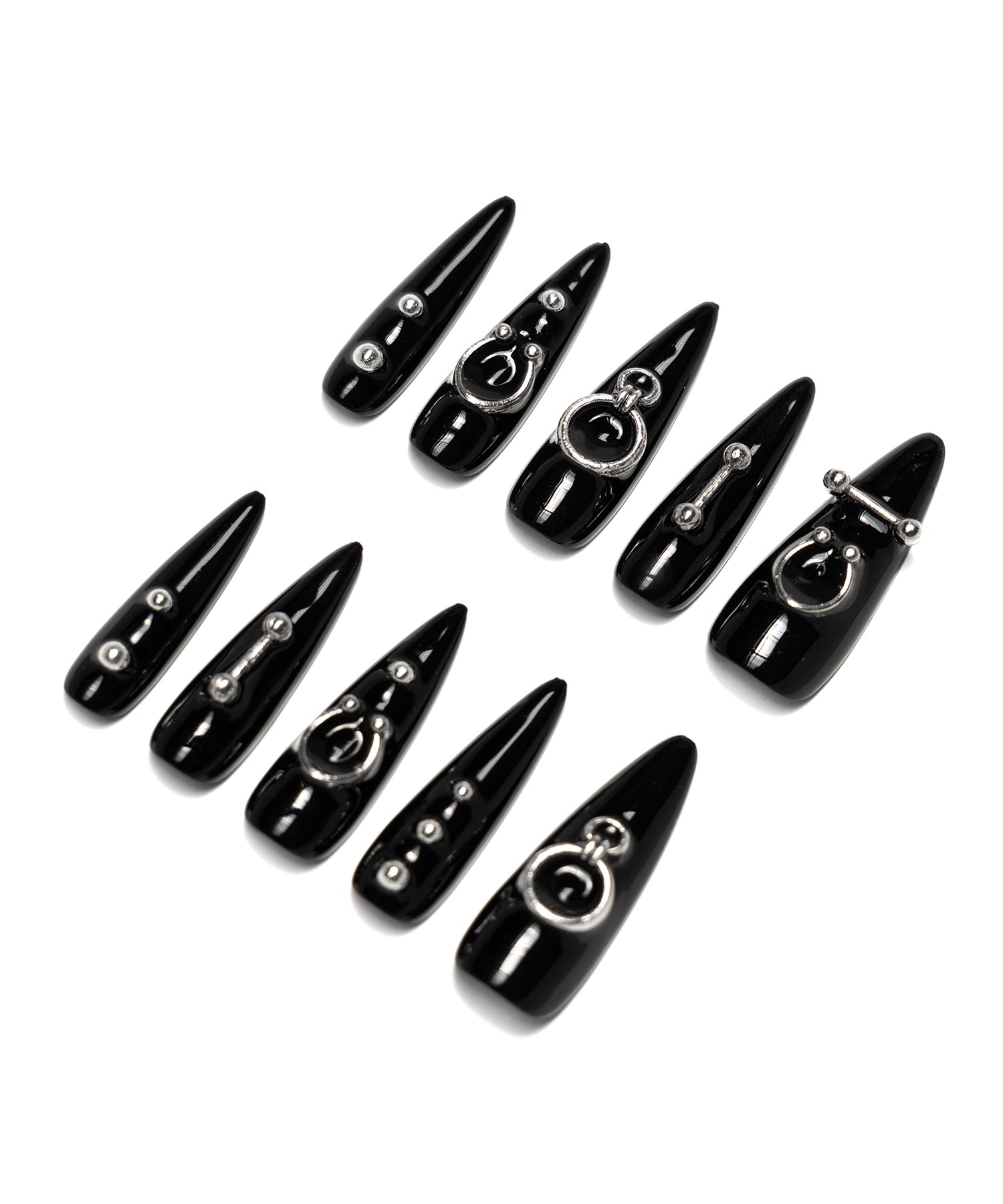 ボディピアスデザインロングネイルチップ / body pierce design long nail tips