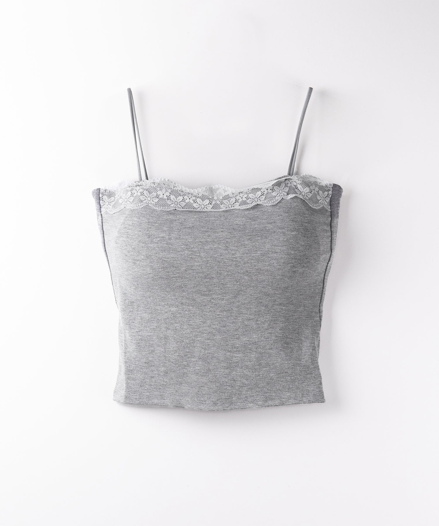 レース切替スクエアクロップドキャミソール / Lace switched square cropped camisole