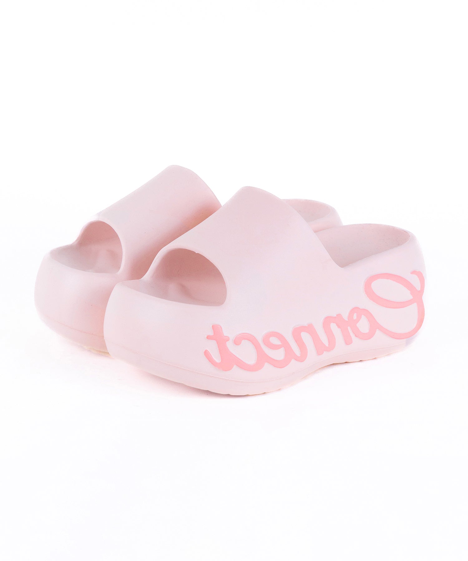レタリングロゴ厚底スライドサンダル / lettering logo platform slide sandals