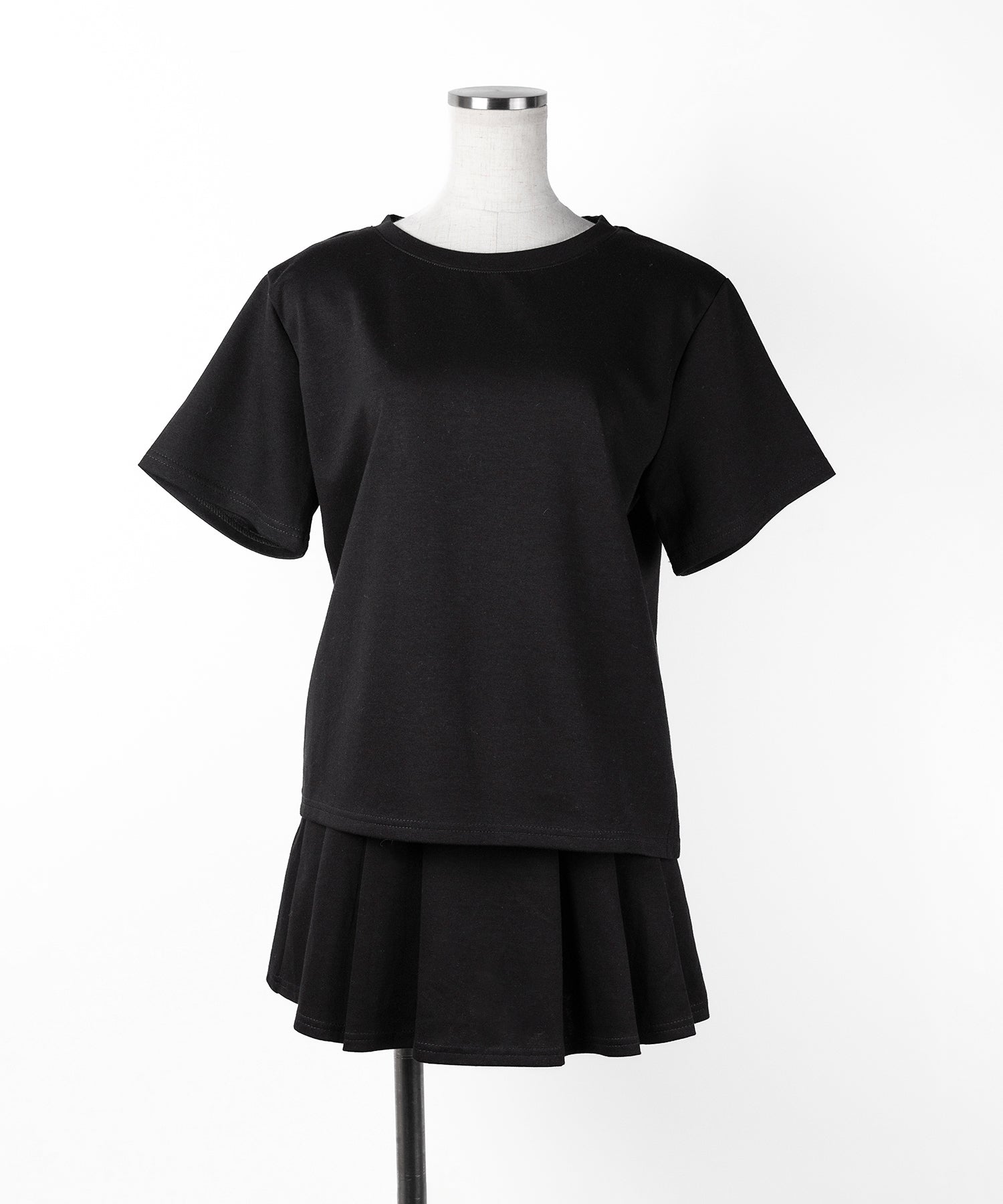 【 セットアップ 】オーバーサイズ半袖Tシャツ+プリーツミニスカート SET /( SETUP ) oversize shortsleeve Tee + pleated mini skirt SET