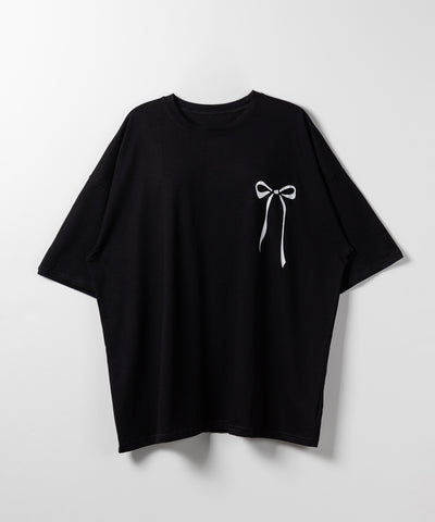 半袖リボンプリントバレエコアビッグTシャツ / short sleeve ribbon print ballet core big Tee