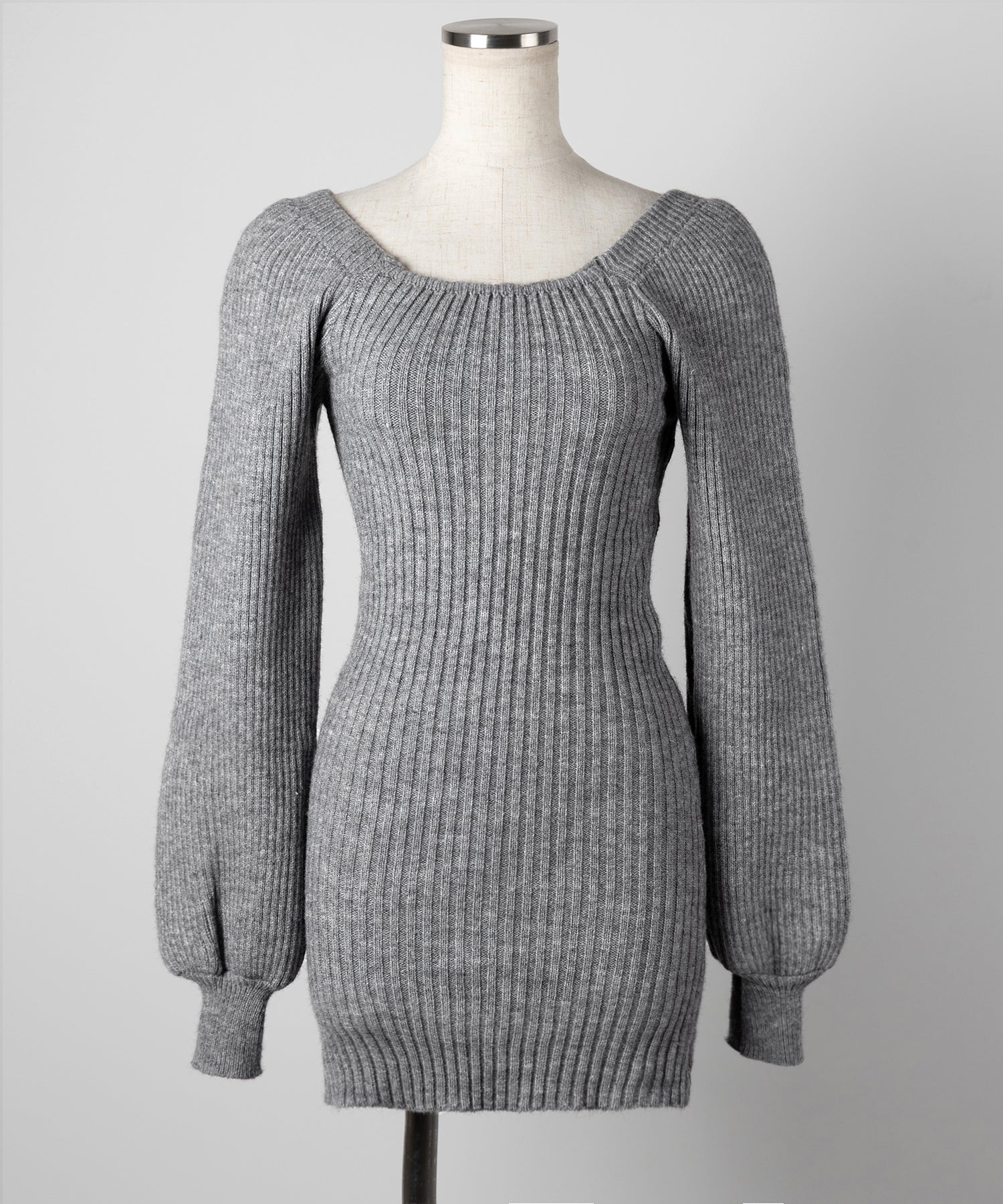 【 2color 】スクエアネックリブニットミニワンピース / square neck rib knit mini one piece