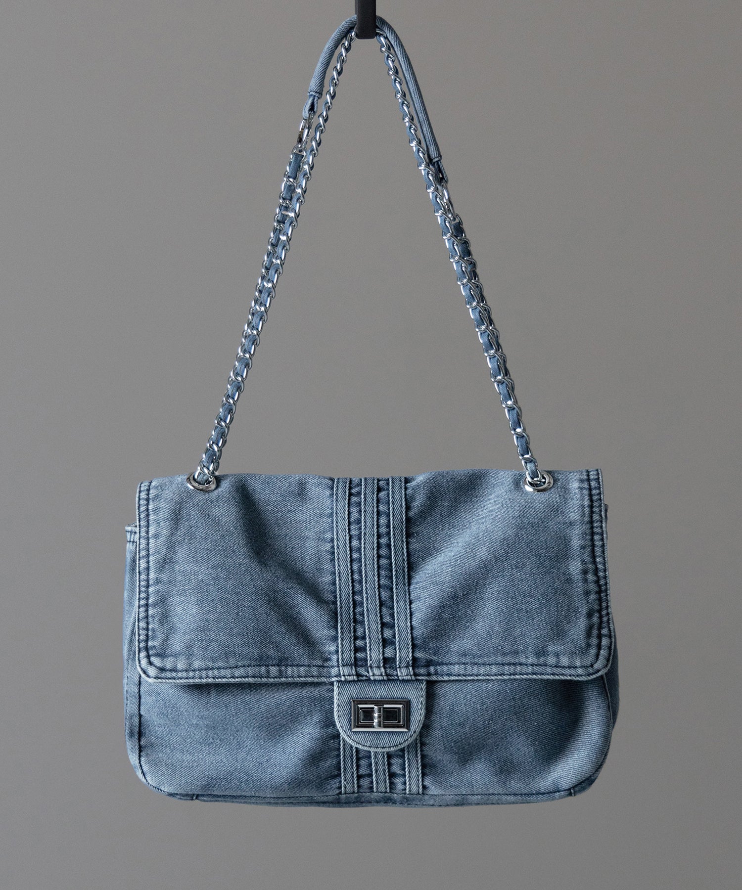 センターラインウォッシュデニムショルダーバッグ / centerline washed denim shoulder bag