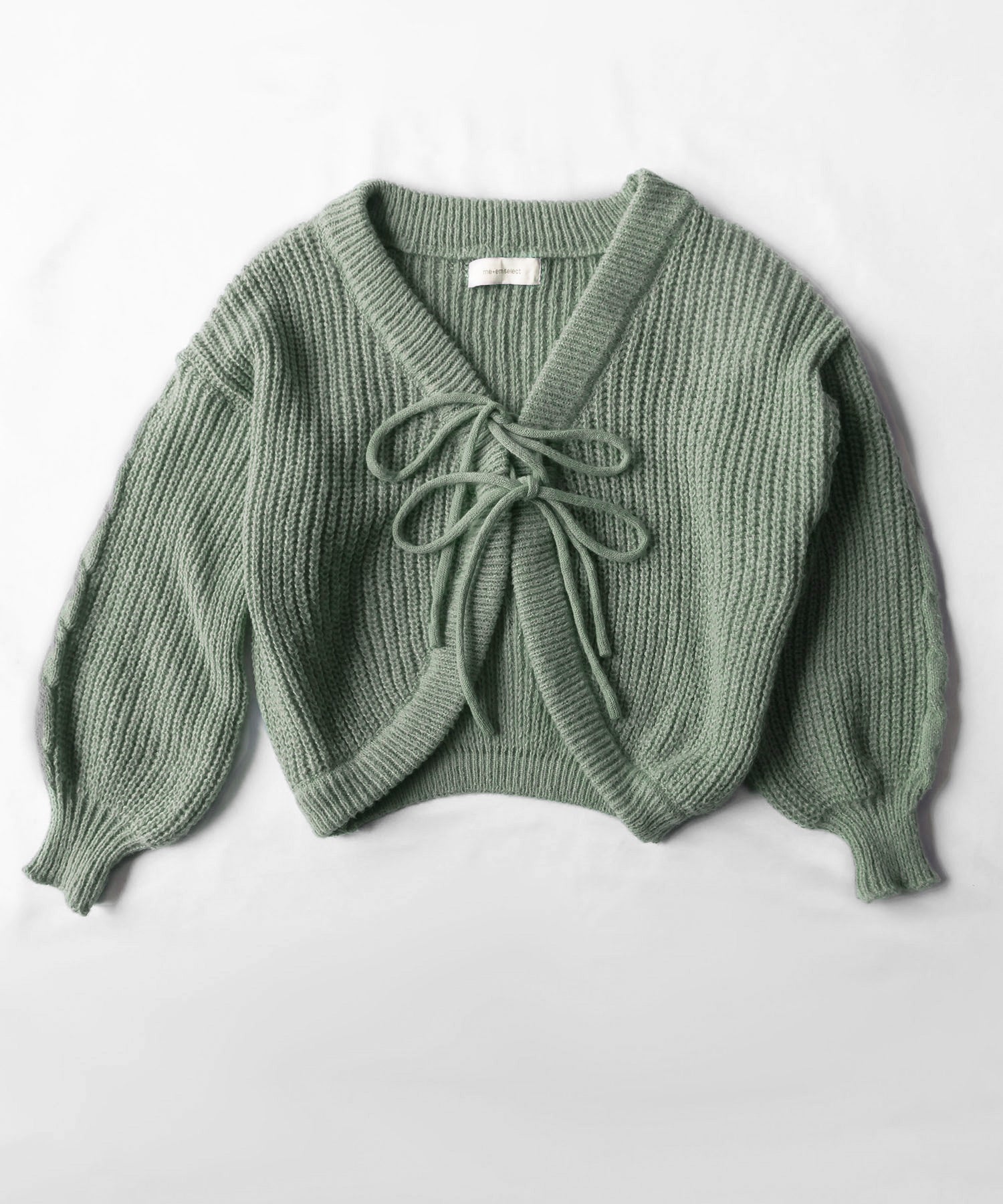 【 5color 】フロントダブルリボンショートボレロカーディガン