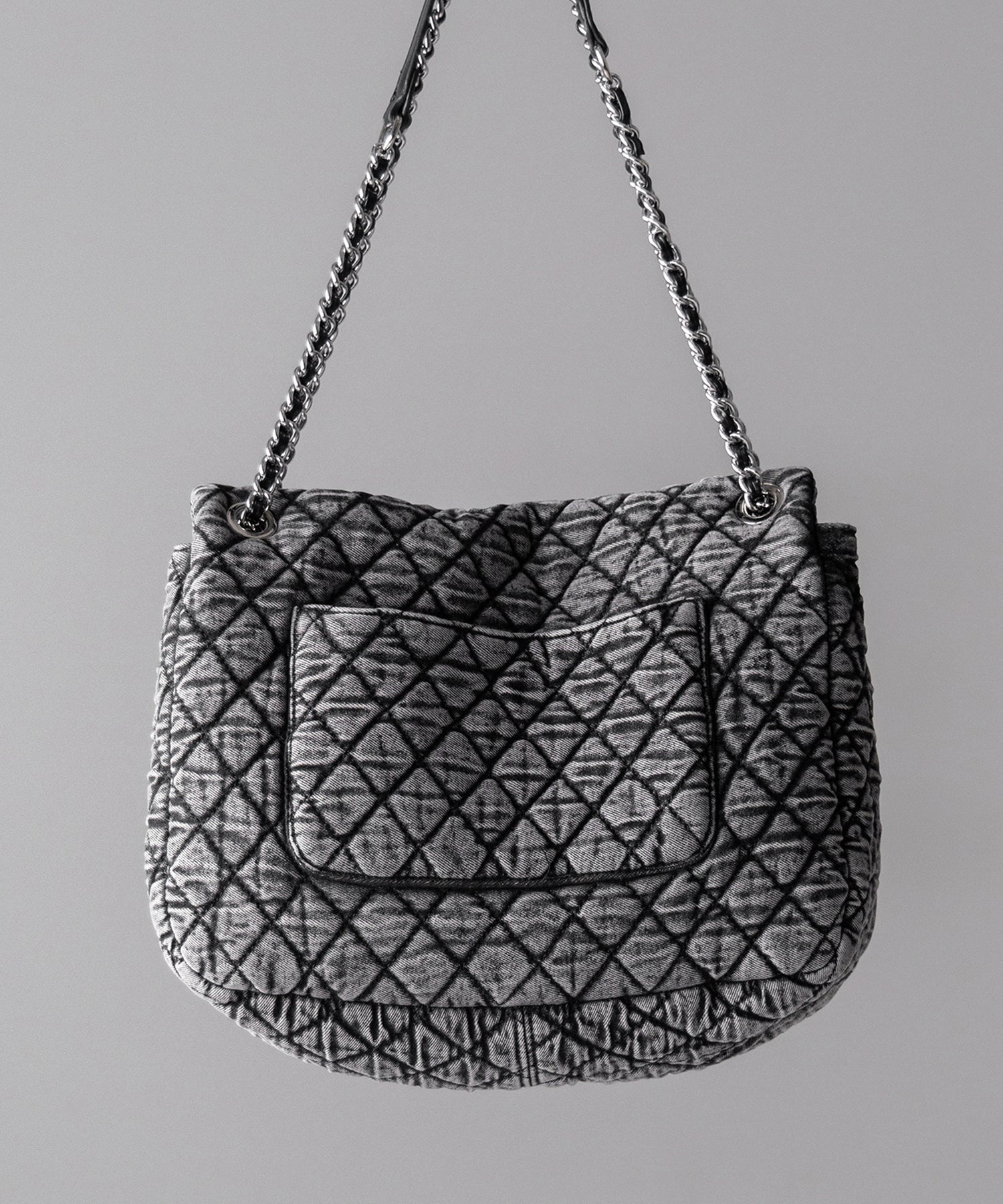 ヴィンテージブラックデニムキルティングショルダーバッグ / vintage black denim quilting shoulder bag