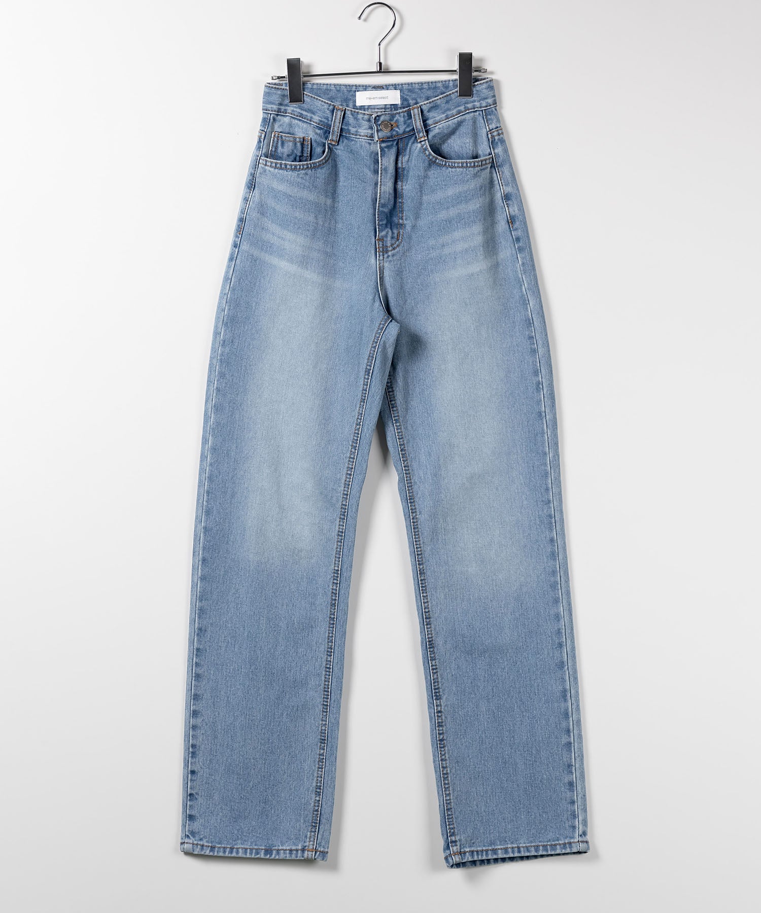 【 2color / 3size 】ハイウエストウォッシングロングデニムパンツ