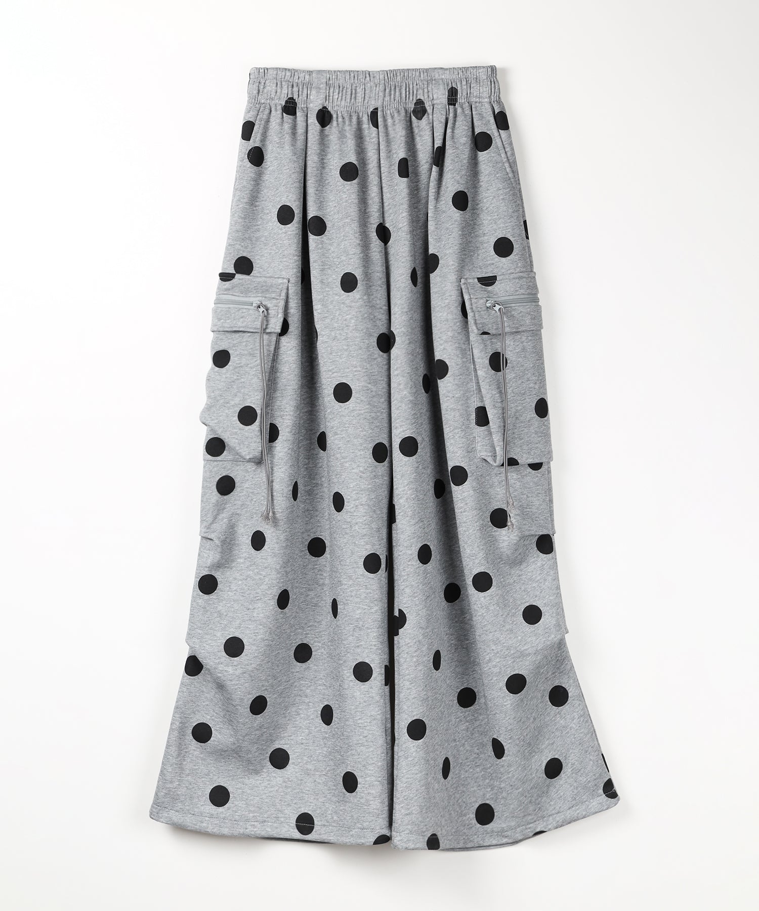 【 裾絞り可能2WAY 】ドットドローコードタックワイドカーゴスウェットパンツ / Dot drawcord tuck wide cargo sweatpants