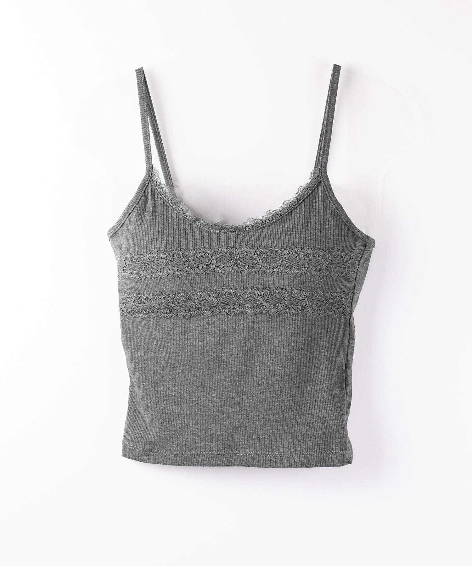 【 3color 】ダブルレース切替リブキャミソール / double lace switching ribbed camisole