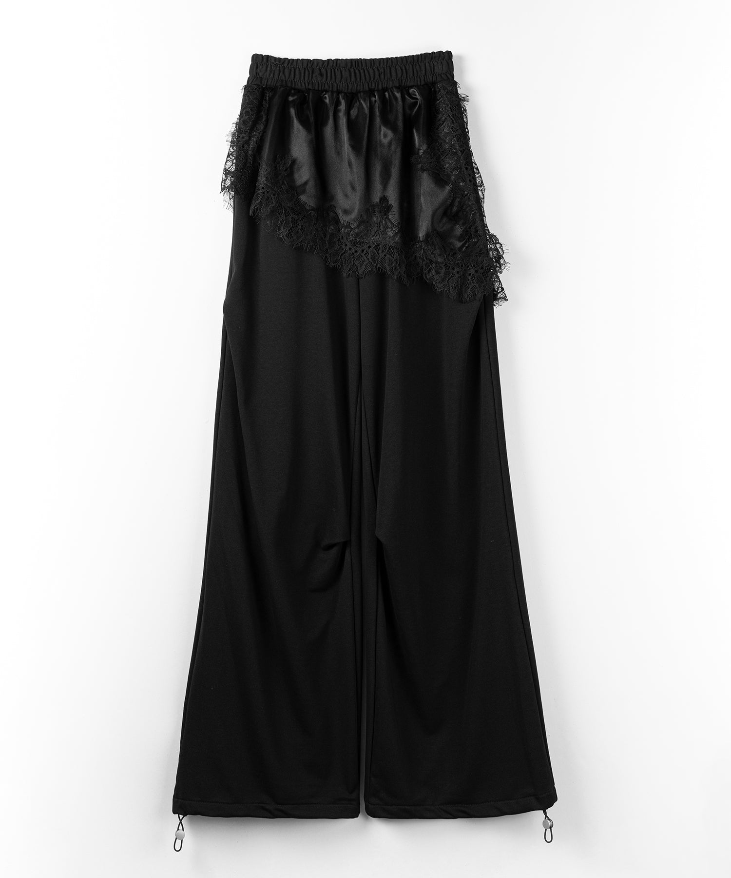 レースドッキングレイヤードスウェットワイドパンツ / lace docking layered sweat wide pants
