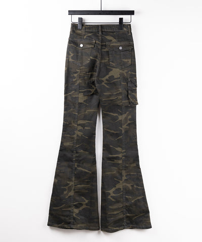 ヴィンテージカモフラストレッチカーゴフレアデニム / vintage camouflage stretch cargo flare denim