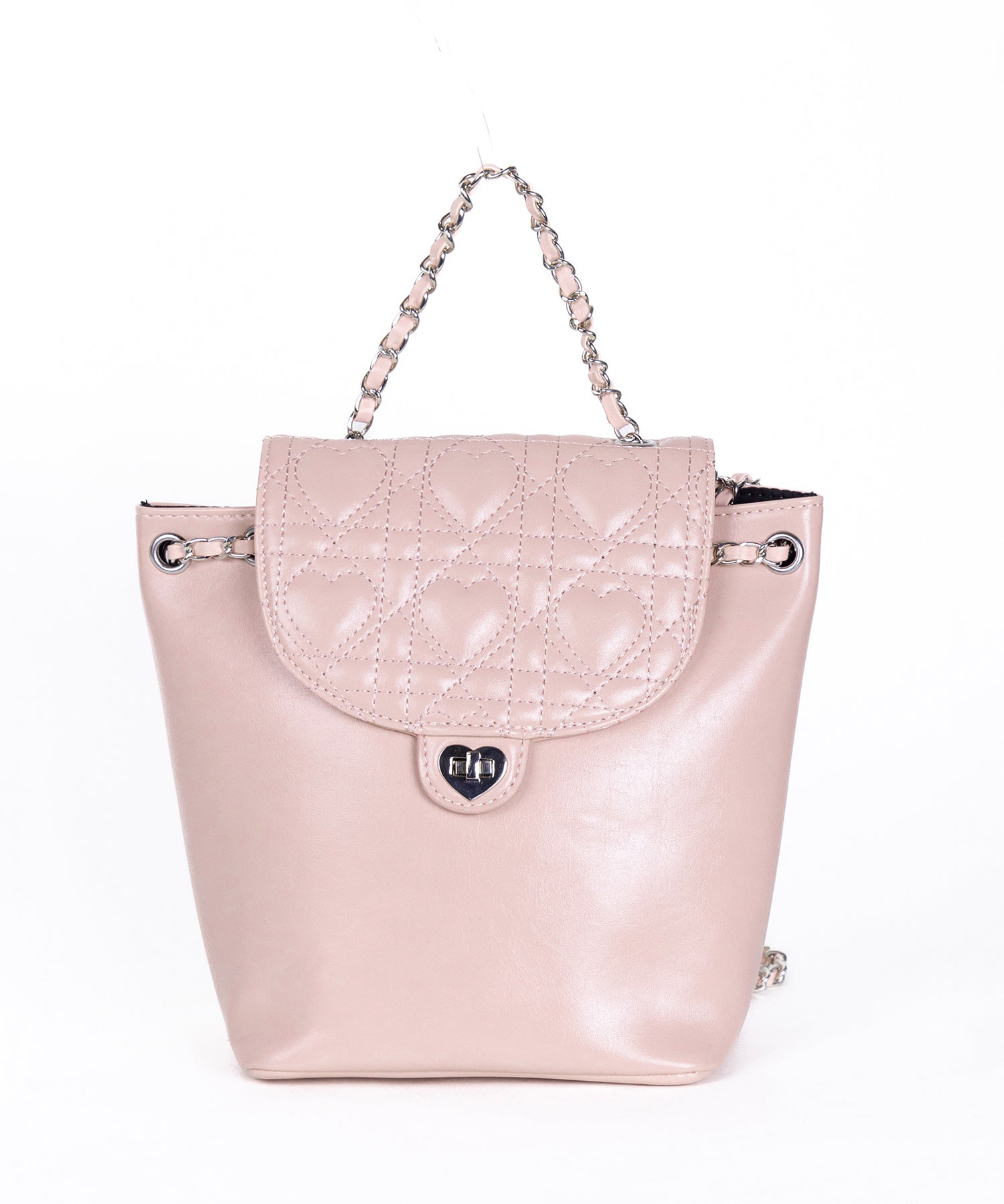 ハートキルティングチェーンミニリュック / heart quilted chain mini backpack