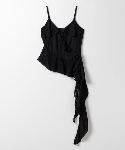 アシンメトリーダメージフリルキャミソール / asymmetry damage frill camisole