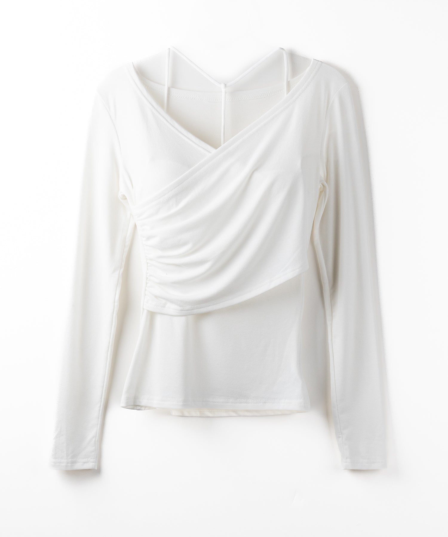 【 2点セット 】Y-ストラップスリムギャザーレイヤードトップス / Y-strap slim gather layered tops