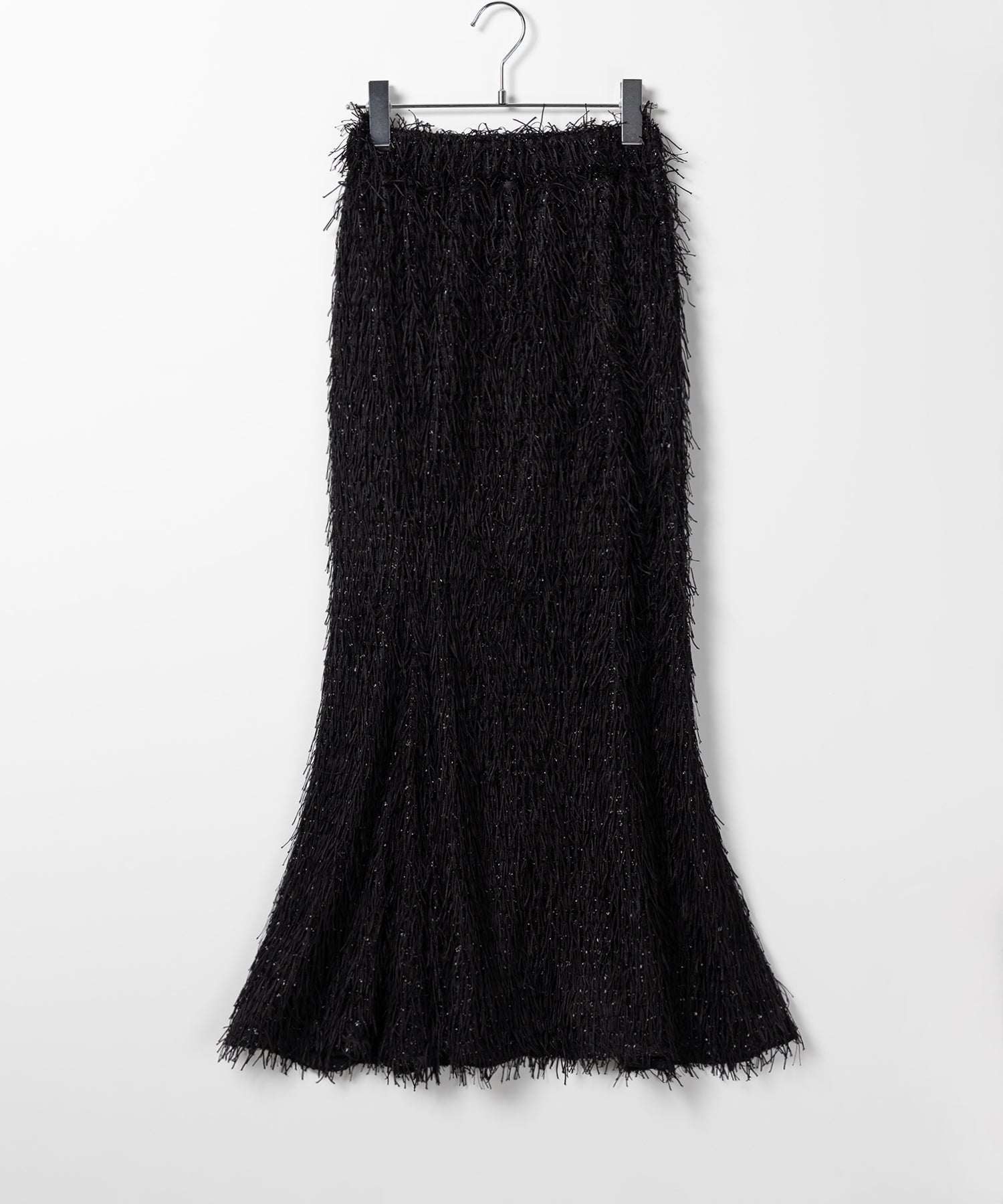 シャギーフリンジロングマーメイドスカート /shaggy fringe long mermaid skirt