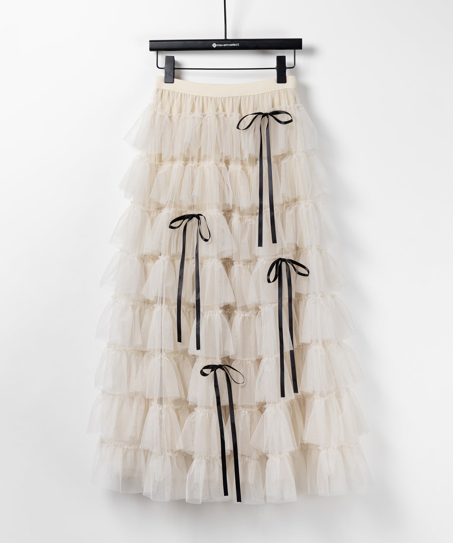 【 4color 】ストラップリボンバレエコアチュールスカート /strap ribbon ballet core tulle skirt