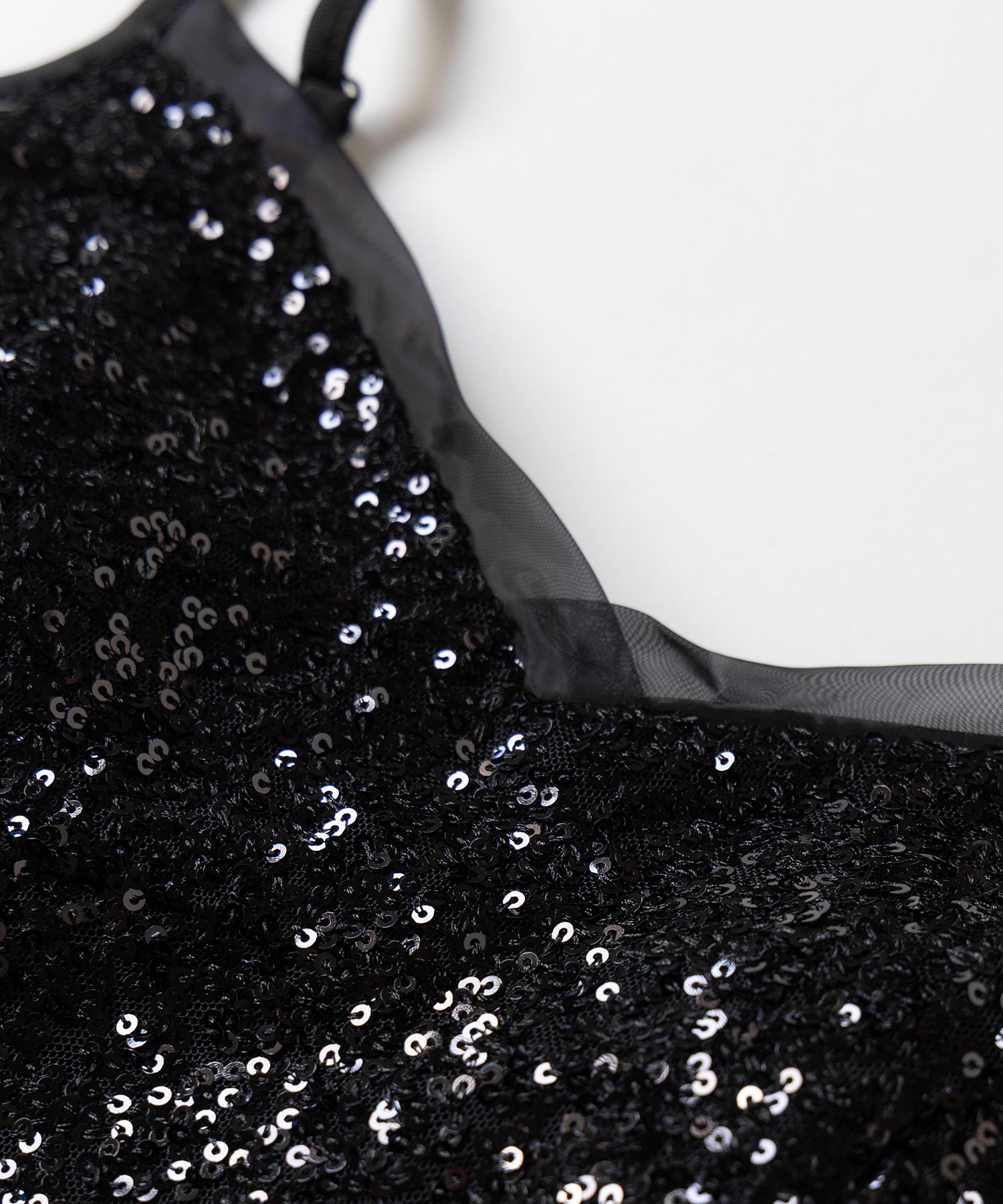 【 カップ付き 】シアースパンコールショートキャミソールビスチェ / sheer spangle short camisole bustier