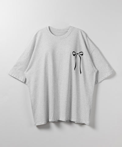 半袖リボンプリントバレエコアビッグTシャツ / short sleeve ribbon print ballet core big Tee