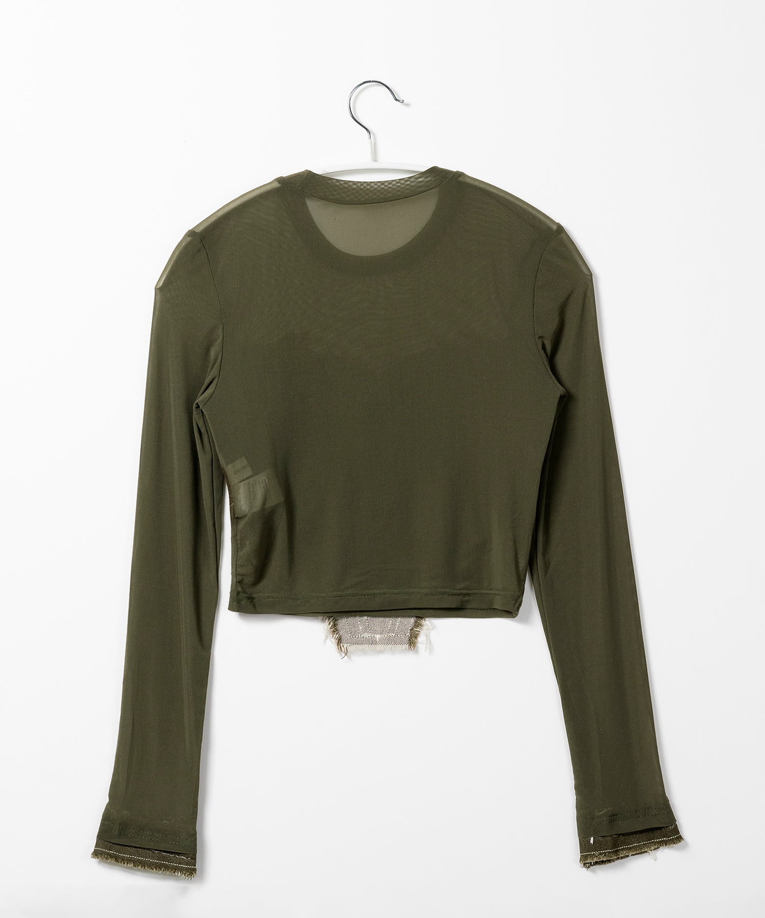【 2color 】デニムビスチェドッキングシースルートップス