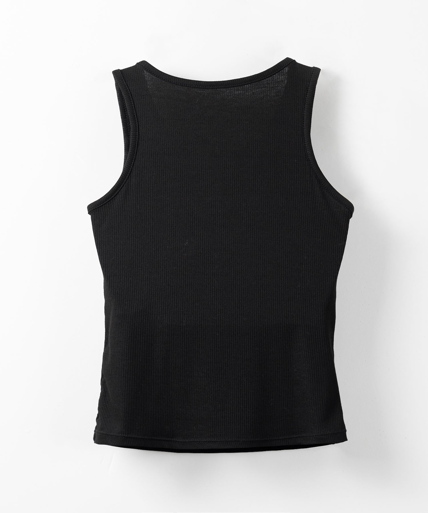 ラインストーンロゴリブタンクトップ/Rhinestone logo ribbed tank top