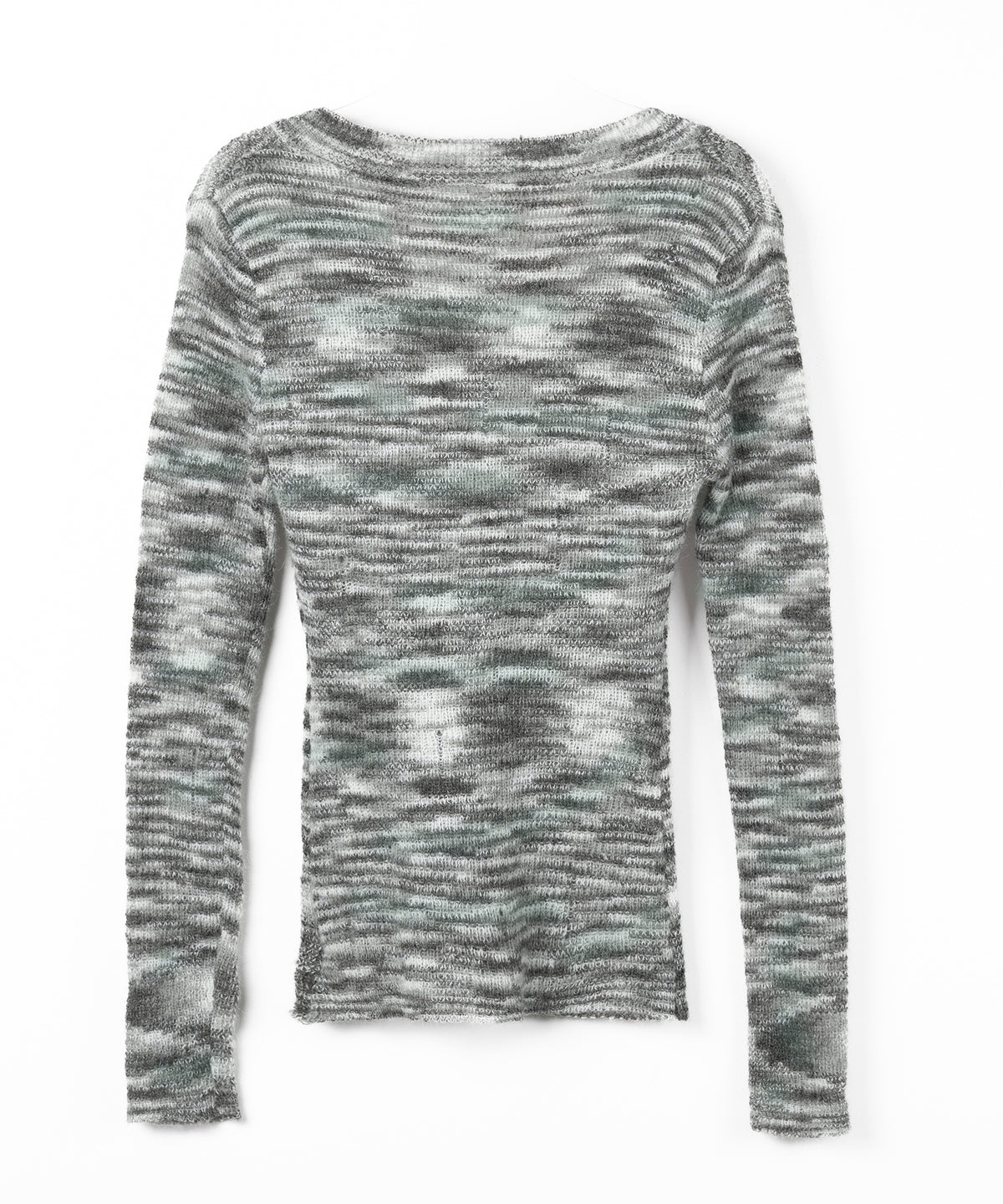 【 ワンショル可能な2WAY 】Vネックメランジスリムシアーニット / V-neck melange slim sheer knit