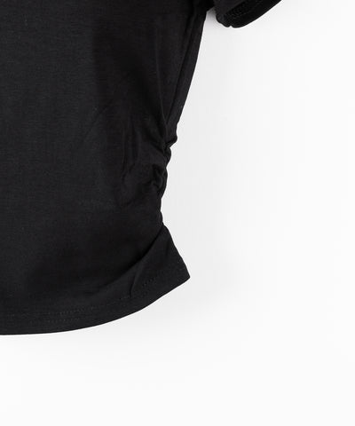 スクエアネックショートスリム半袖Tシャツ / square neck short slim sleeve T-shirt