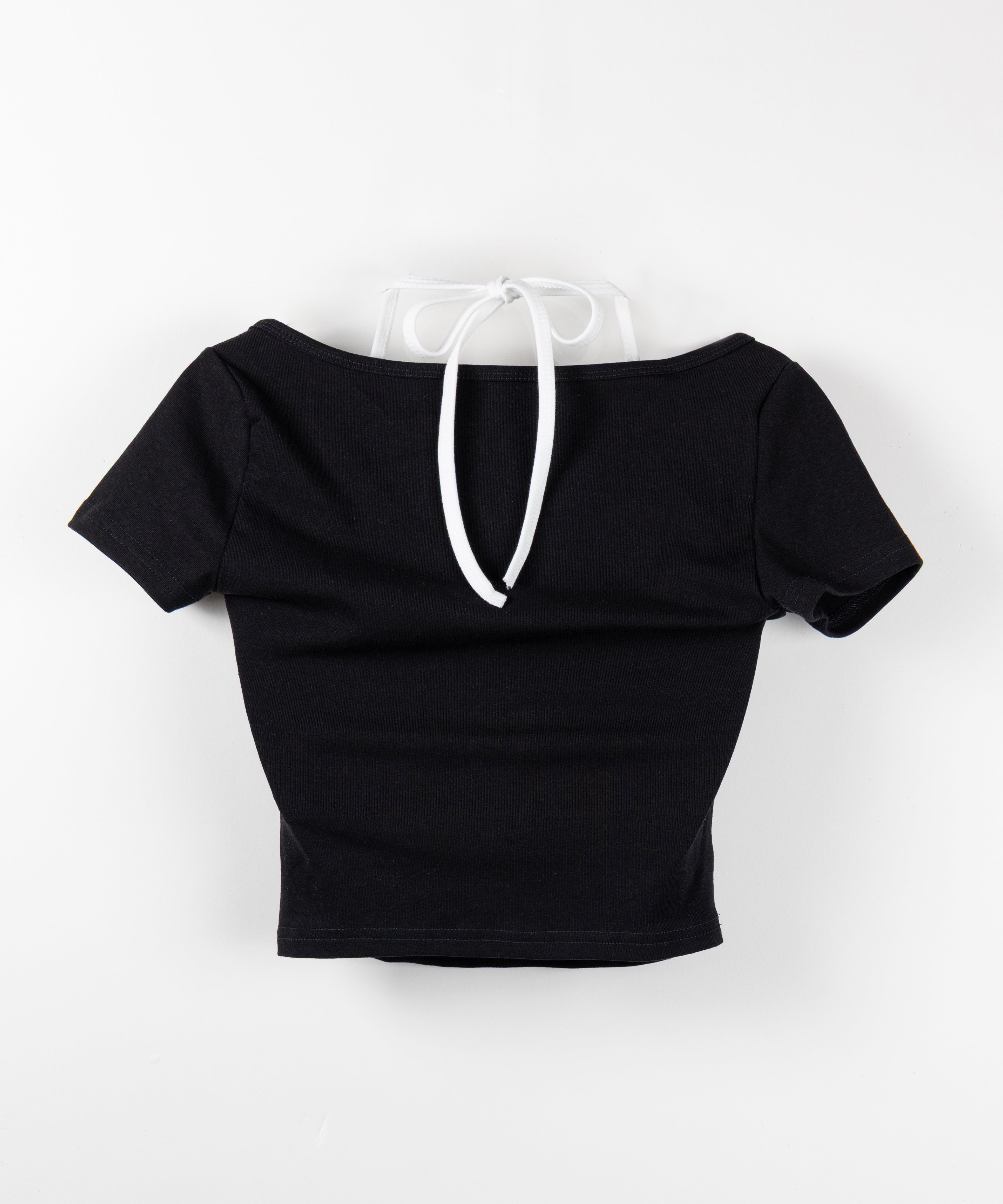 レースレイヤードドッキングスクエアネックTシャツ / Lace layered docking square neck T-shirt