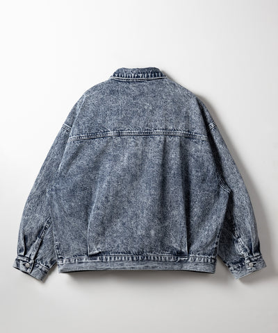 【 デニムセットアップ着用可能 】ヴィンテージケミカルブリーチボーイフレンドデニムジャケット / vintage chemical bleach boyfriend denim jacket