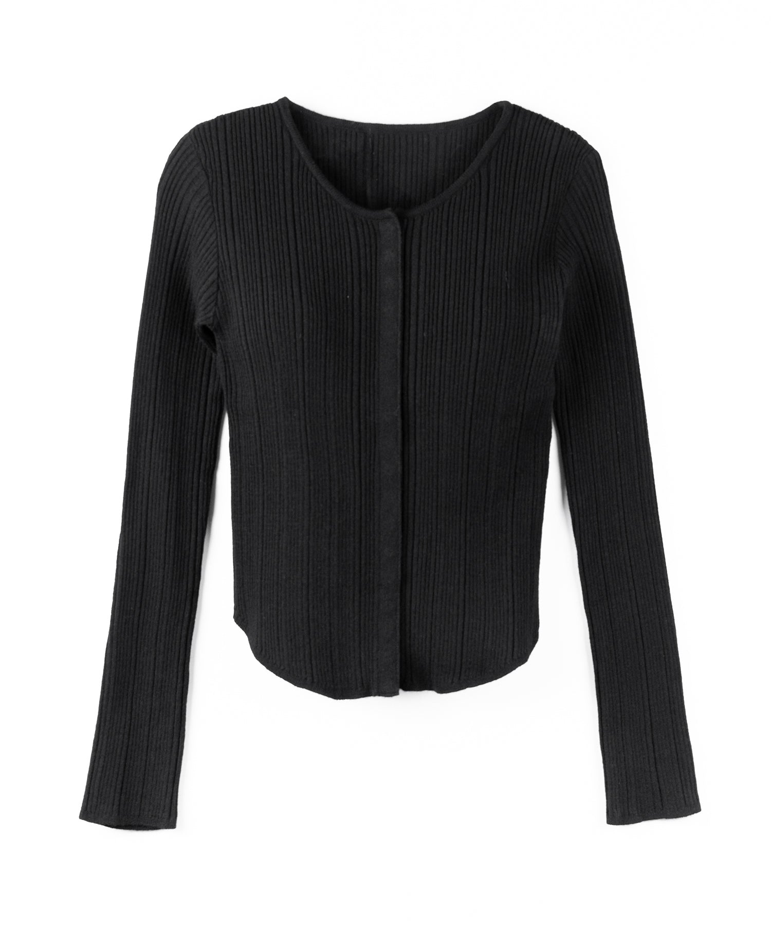 【 3color 】スナップボタンリブニットスリムカーディガン / snap button rib knit slim cardigan