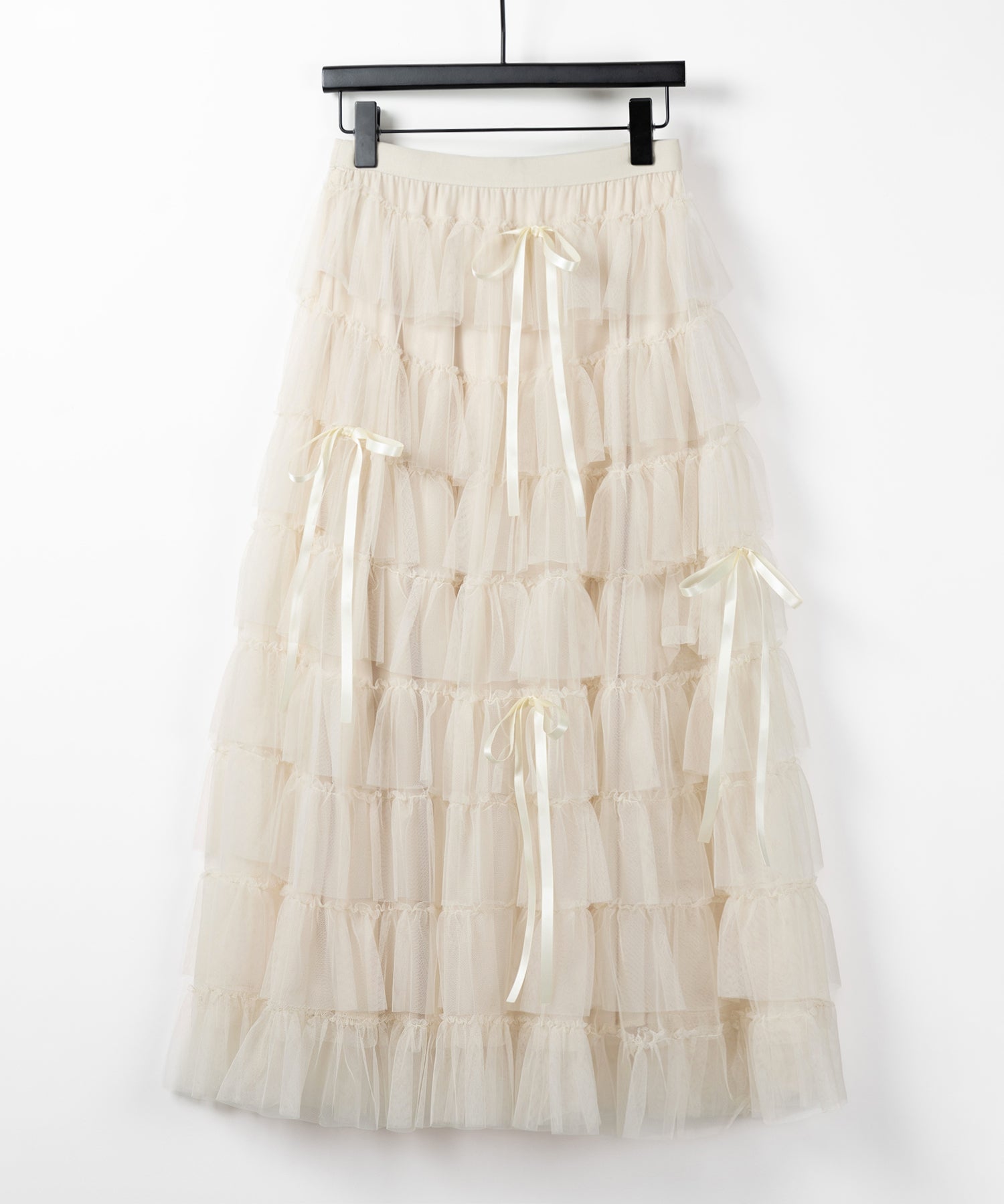 【 4color 】ストラップリボンバレエコアチュールスカート /strap ribbon ballet core tulle skirt