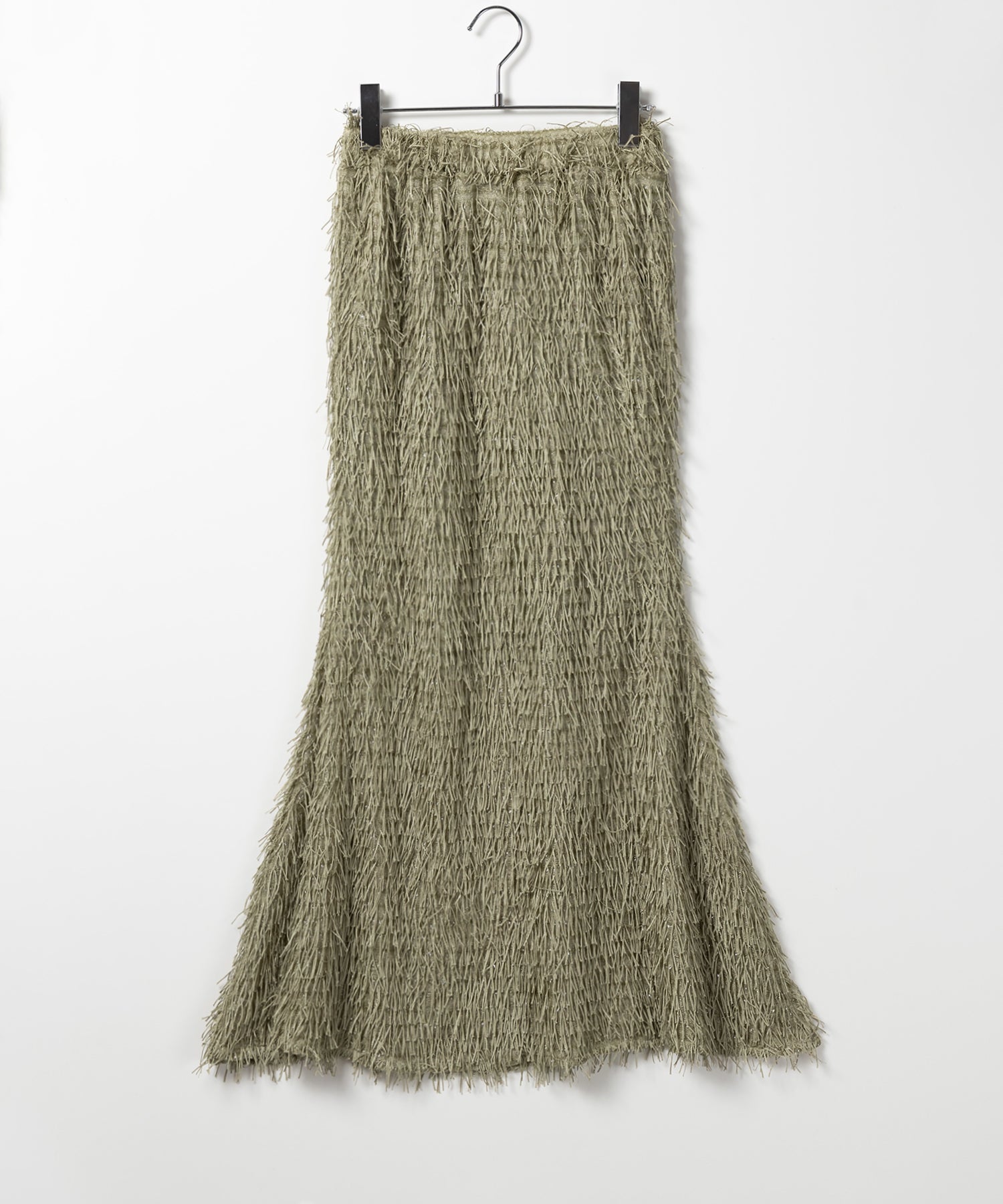 シャギーフリンジロングマーメイドスカート /shaggy fringe long mermaid skirt