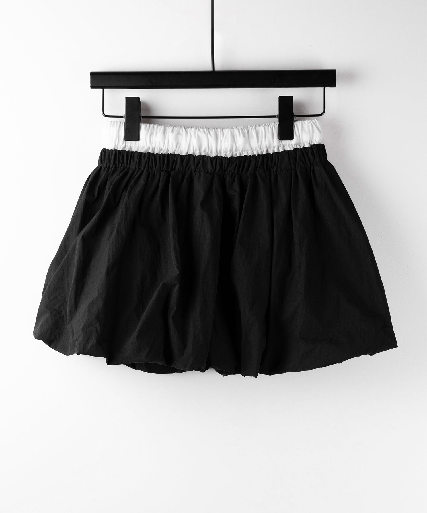 【 2color /インパン裏地付き 】フェイクレイヤードコットンバルーンミニスカート / fake layered cotton balloon mini skirt