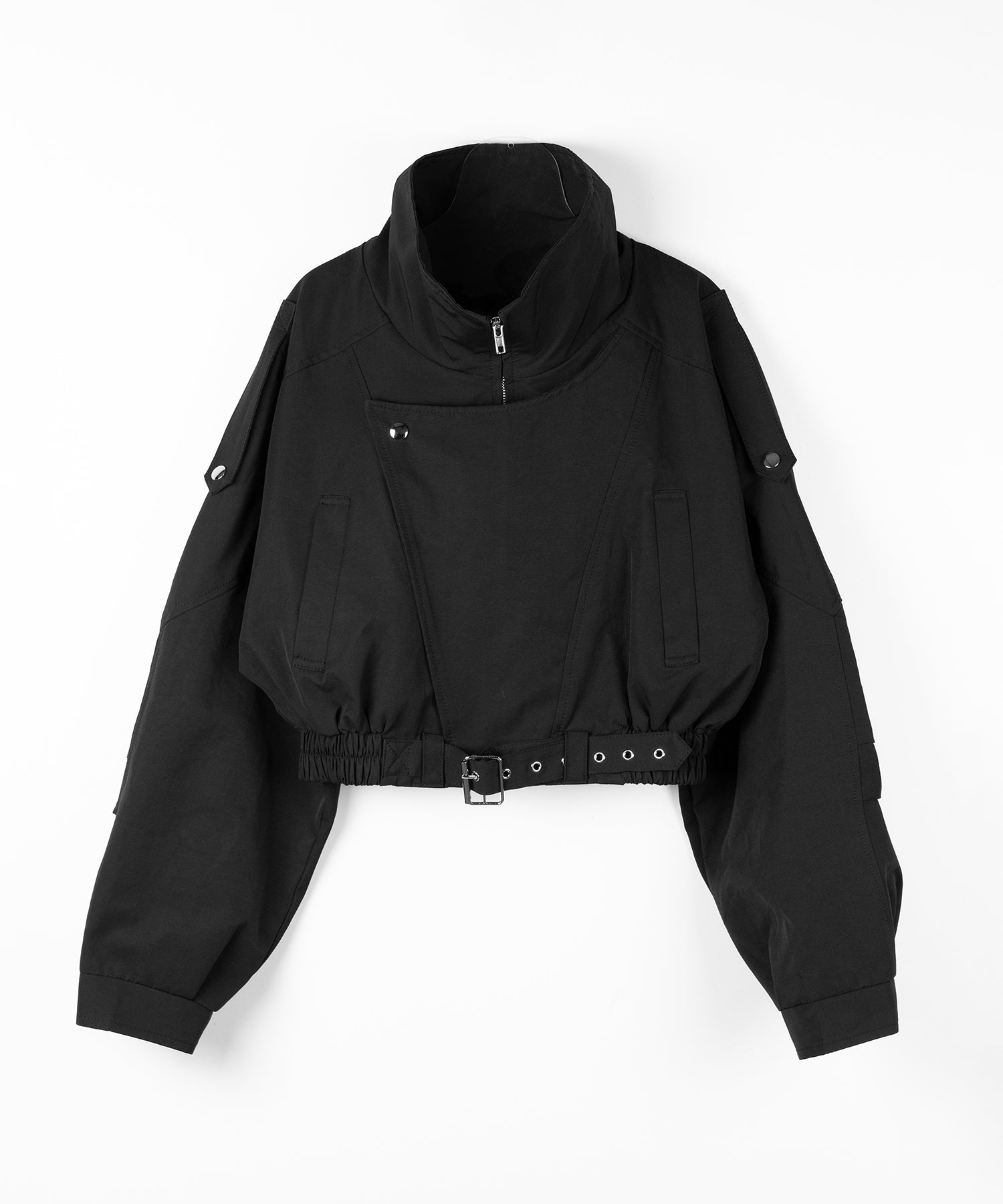 レタリングバックロゴスタンドカラーショートブルゾン / lettering back logo stand collar short blouson