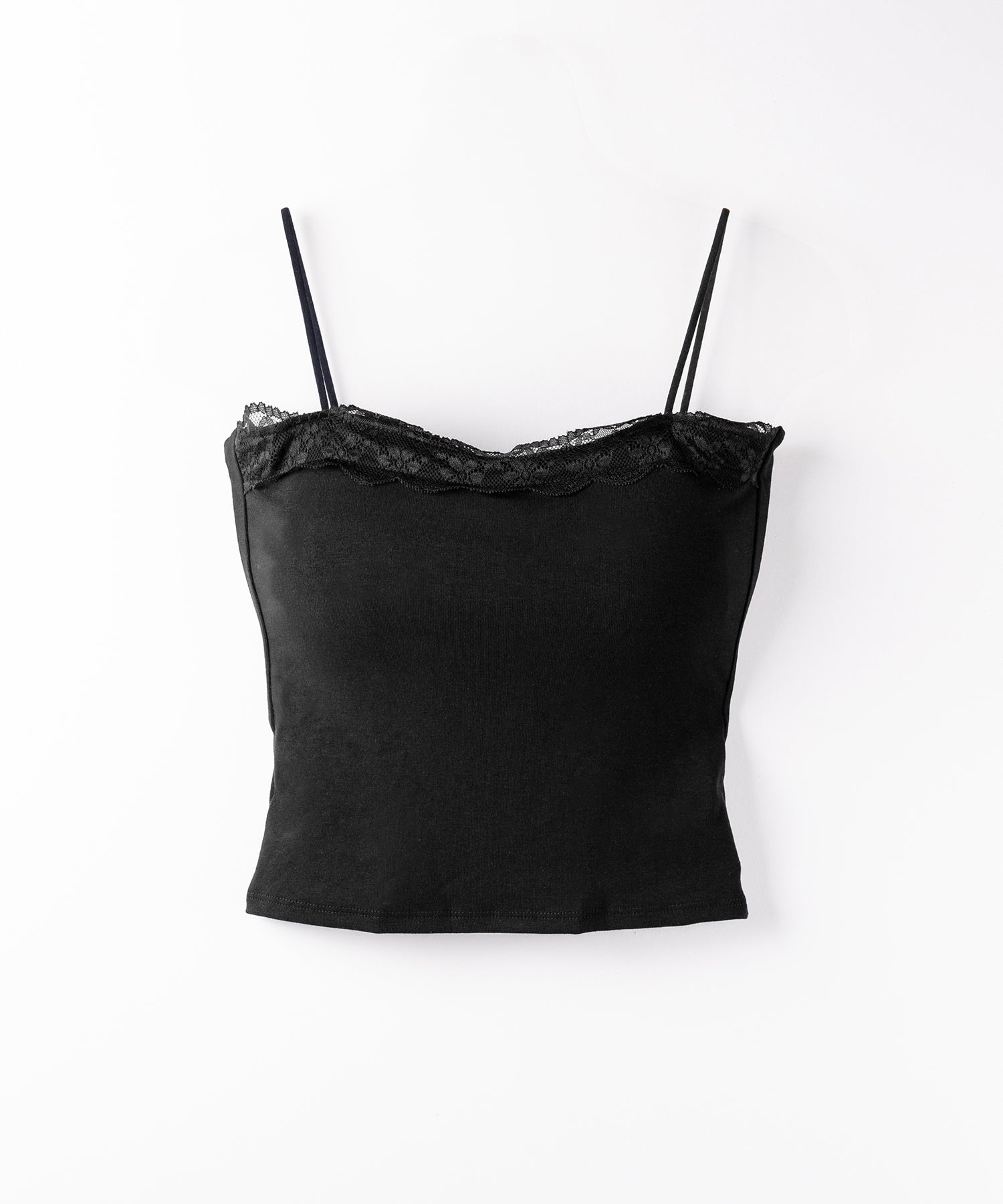 【 3color 】レース切替スクエアクロップドキャミソール / Lace switched square cropped camisole