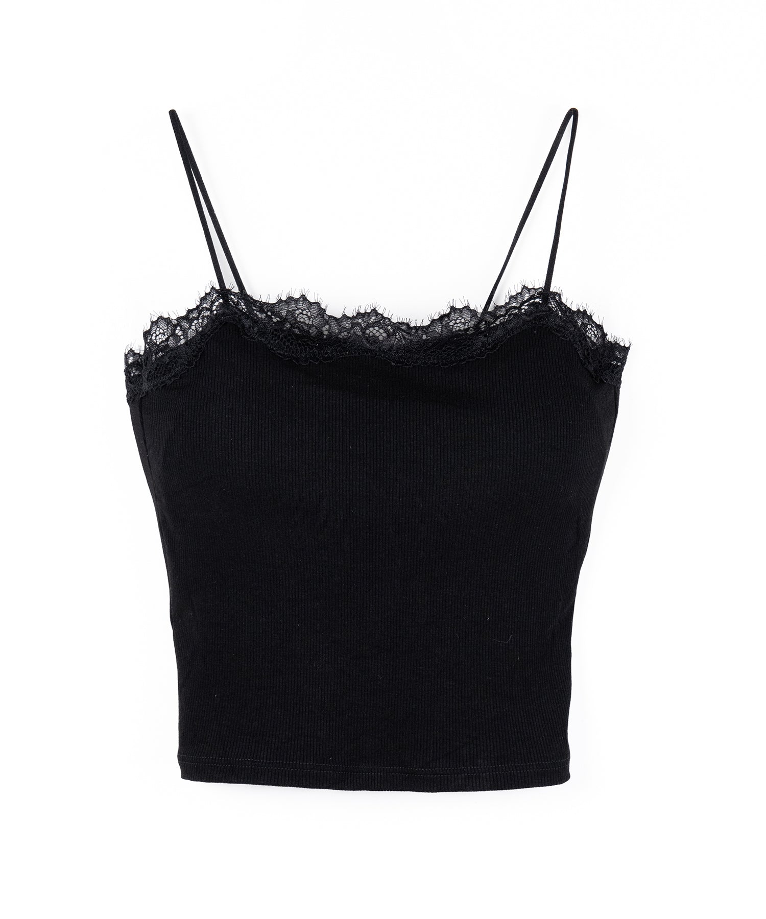 レース切替スクエアクロップドキャミソール / Lace switched square cropped camisole