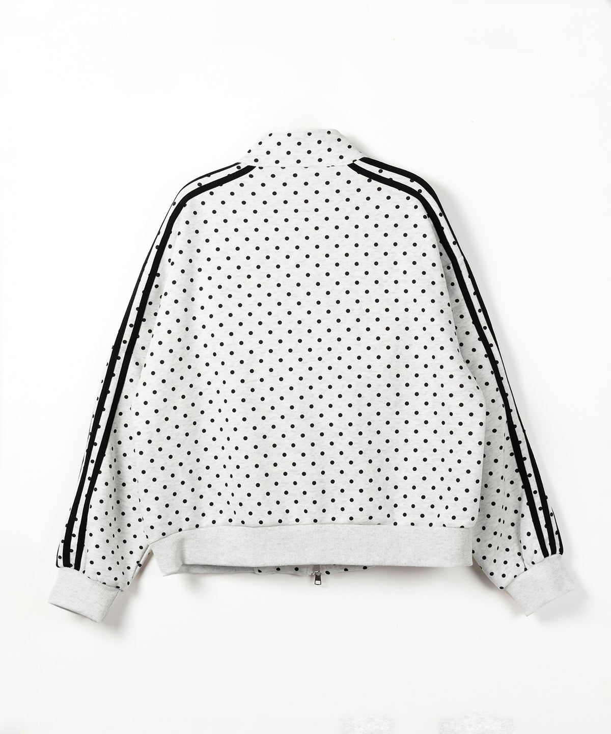 レタリングロゴ刺繍ドットラインオーバースウェットブルゾン / lettering logo embroidery dot line over sweat blouson