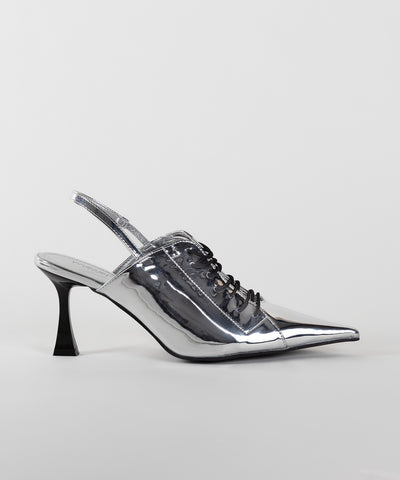 ポインテッドトゥレースアップスニーカーミュール / pointed toe lace up sneaker mules