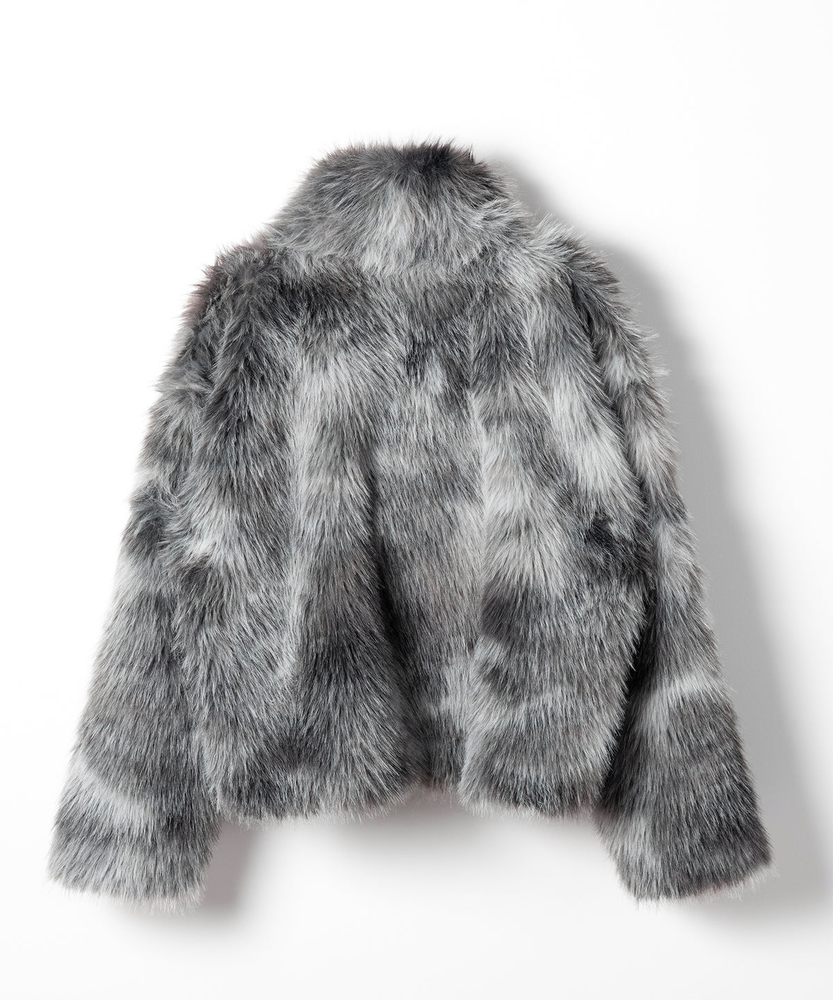 ダブルジップスタンドカラーニュアンスファージャケット / double zip stand collar nuance fur jacket