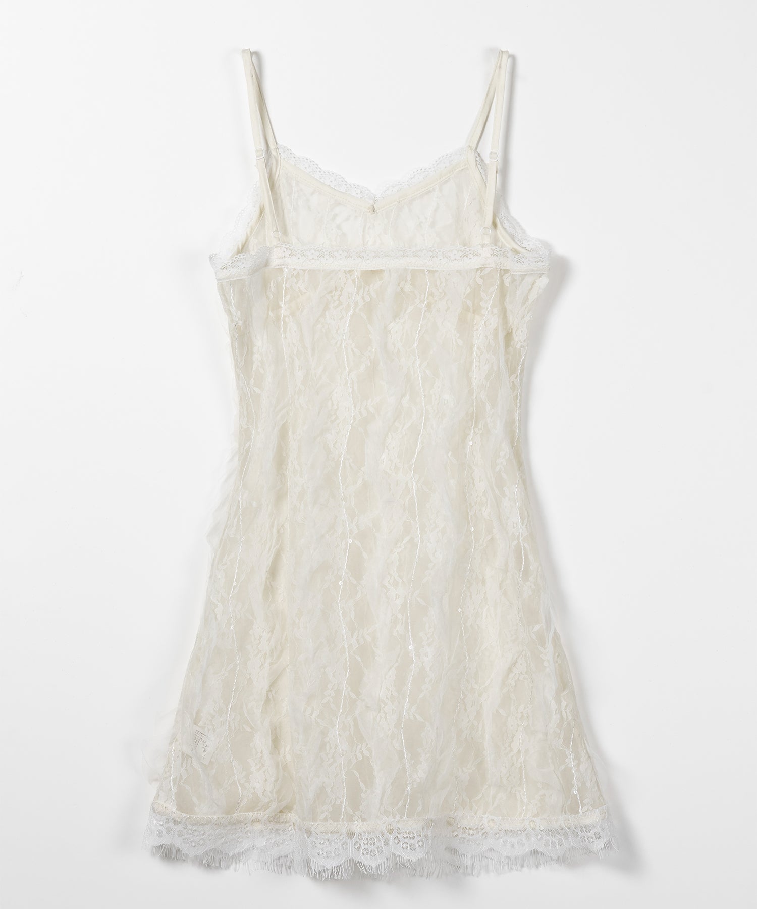 チュールドッキングレースチュニックキャミソール / tulle docking lace tunic camisole
